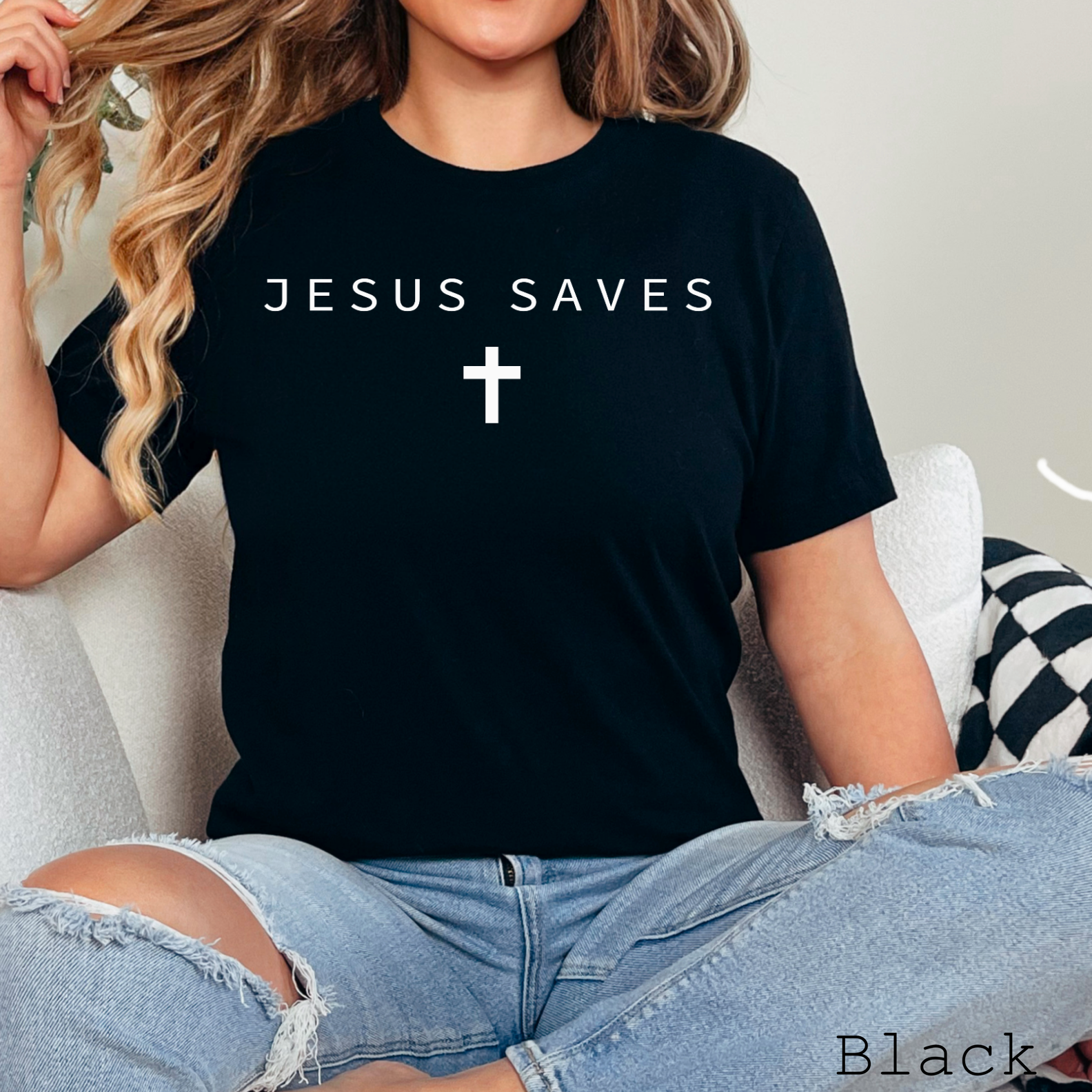 Jesus Saves Christian Graphic Tee | Bella Canvas Hoodie, Sweatshirt | PodTeesHub.com