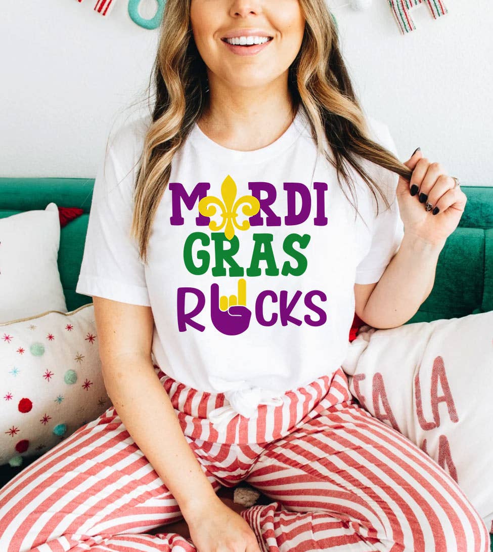Mardi Gras Rocks - Mardi Gras Fun Party Cute Nola T-Shirt Hoodie, Sweatshirt | PodTeesHub.com