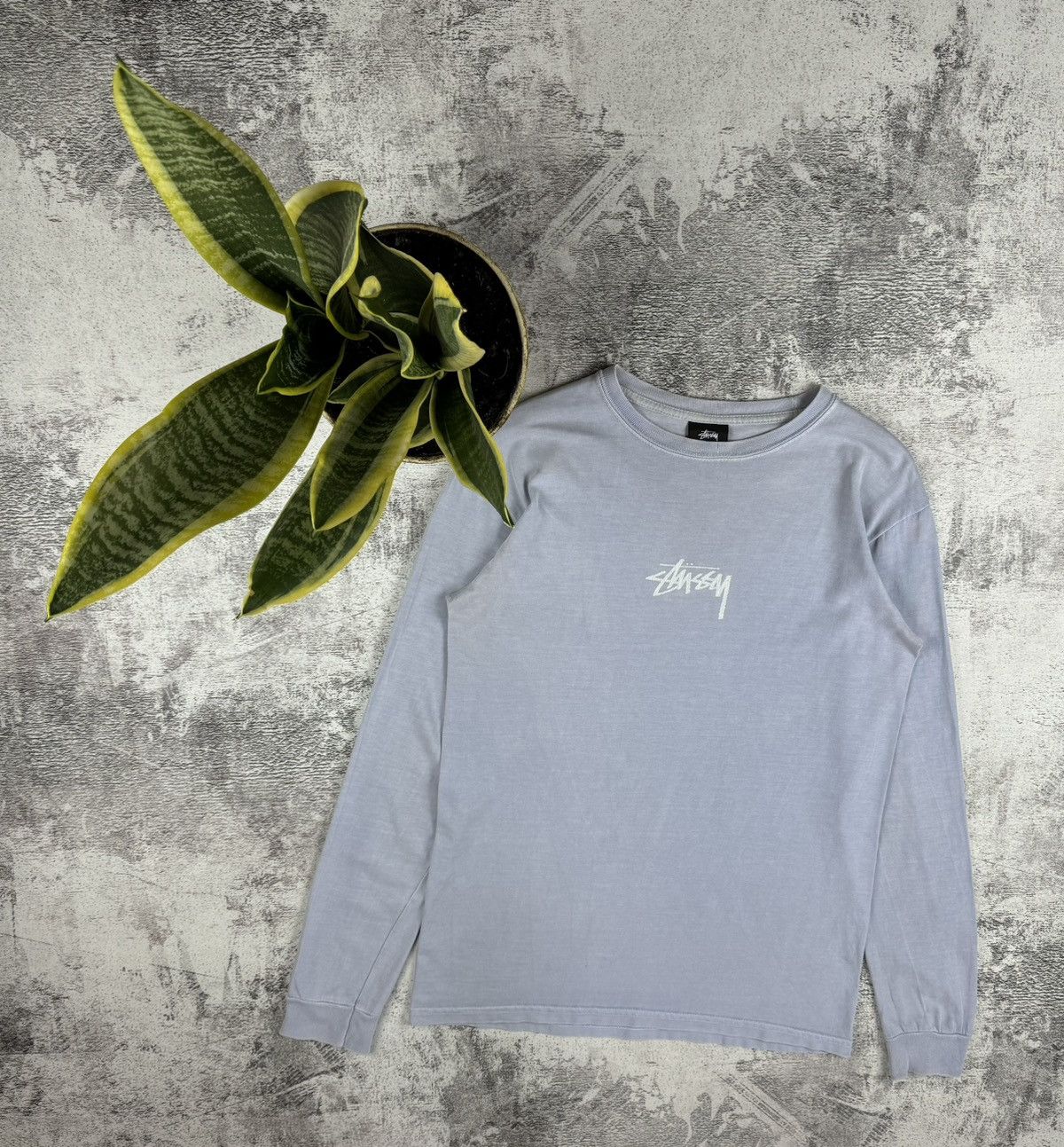 Stussy Center Logo Basic Blue Streetwear Longsleeve T Shirt Hoodie, Sweatshirt | PodTeesHub.com