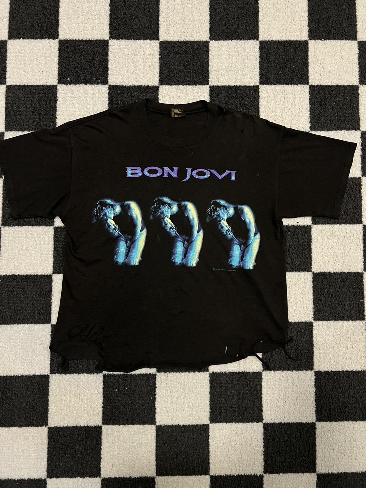 Vintage 1994 Bon Jovi Tour Thrashed Tee Hoodie, Sweatshirt | PodTeesHub.com