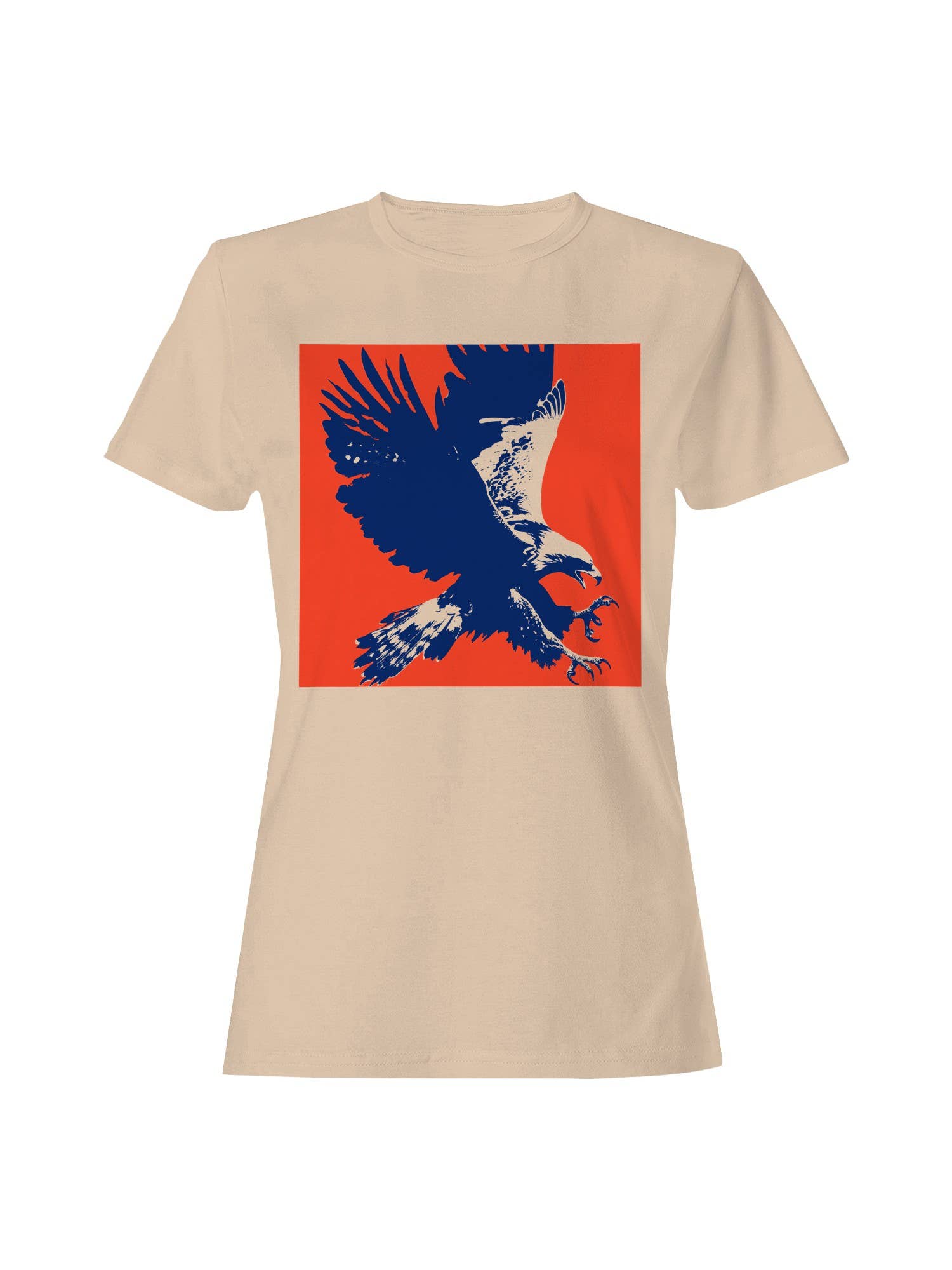 Bold Blue Eagle On Red Canvas Women's T-Shirt Hoodie, Sweatshirt | PodTeesHub.com