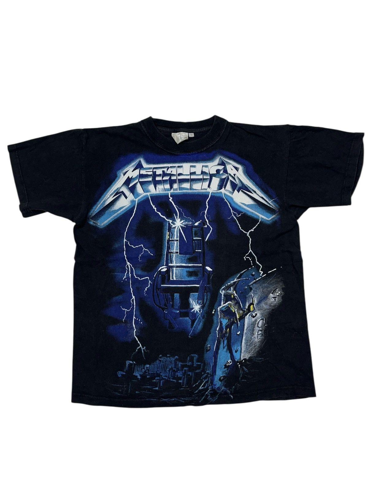 Metallica X Vintage Vintage Metallica Aop Ride The Lightning Bootleg T Shirt Hoodie, Sweatshirt | PodTeesHub.com