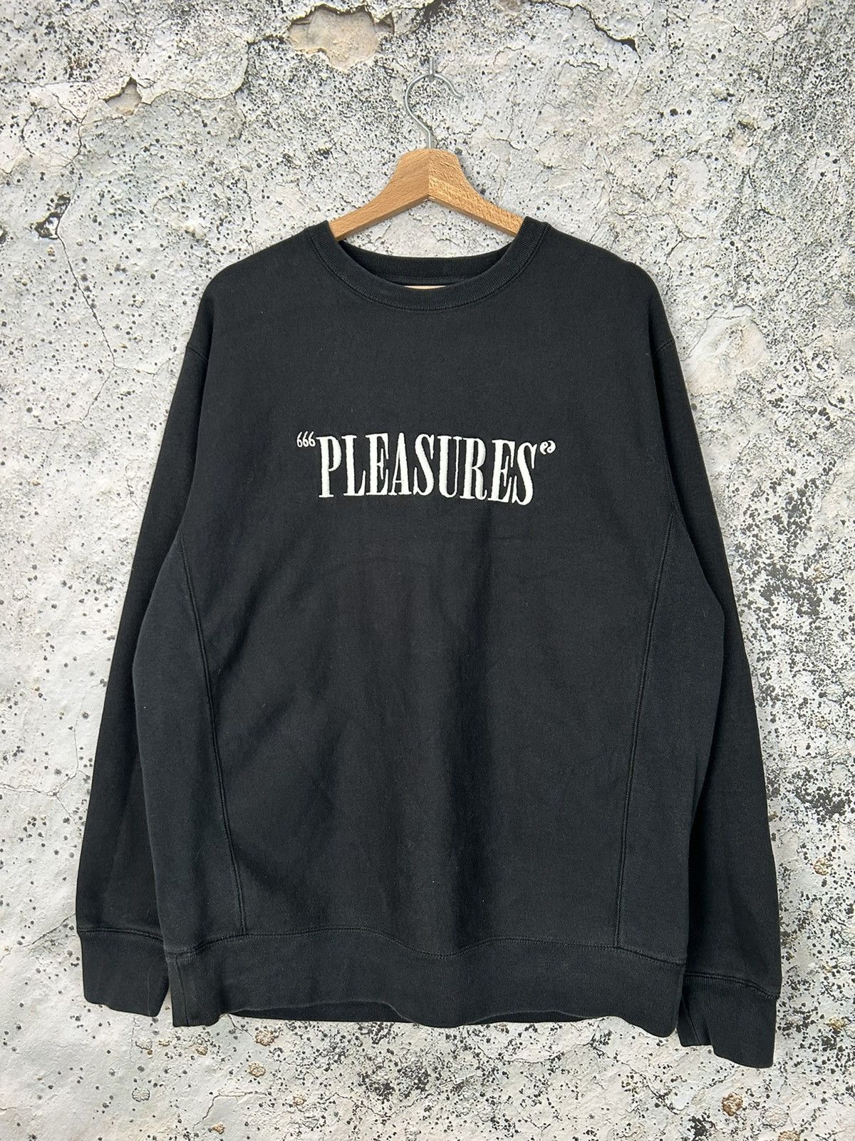 Pleasures Spellout Center Logo Crewneck Streetwear Hype T-Shirts, Hoodie, Sweatshirt | PodTeesHub.com