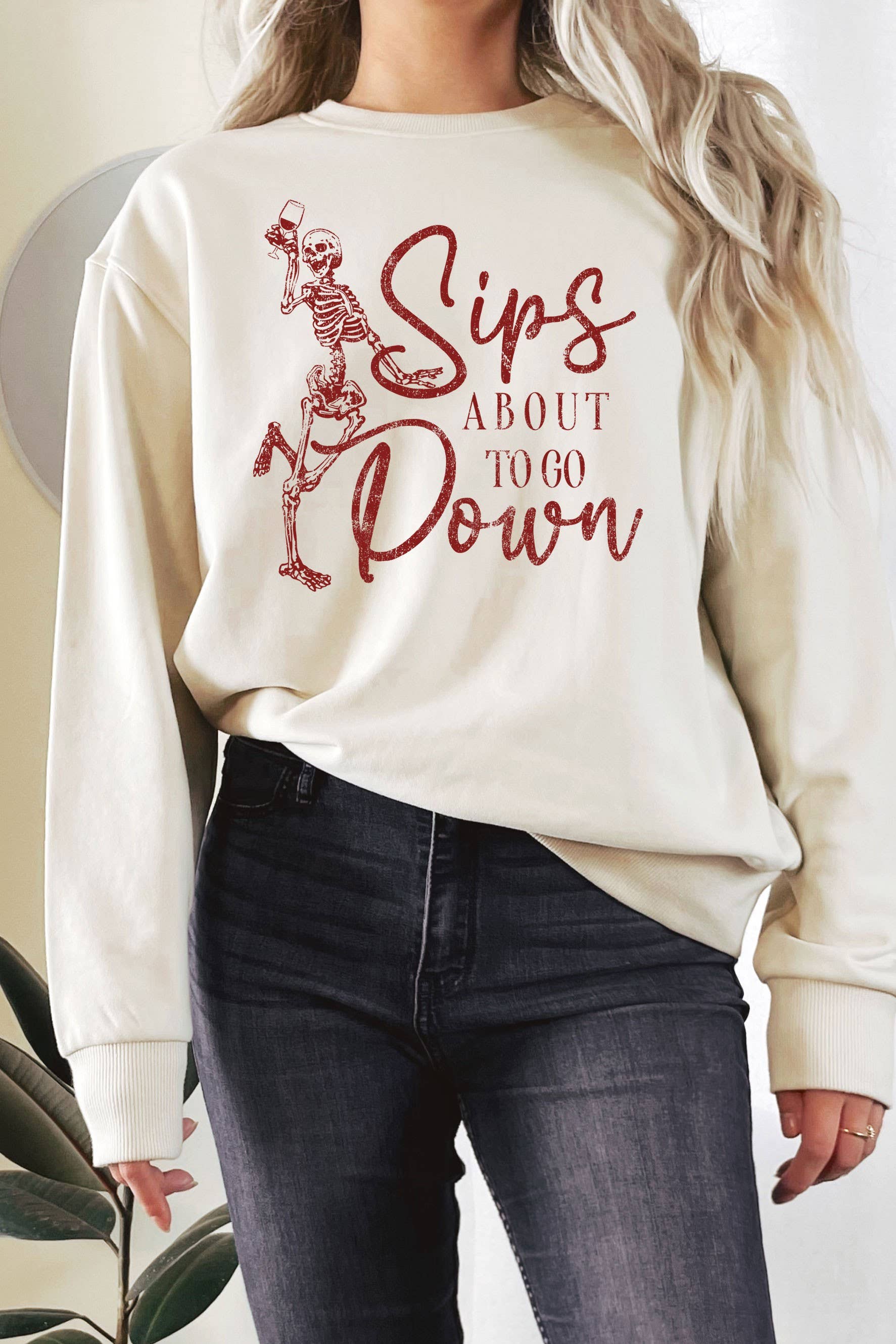 Skeletti Sips Wine About To Go Down Graphic Terry Sweatshirt T-Shirts, Hoodie | PodTeesHub.com