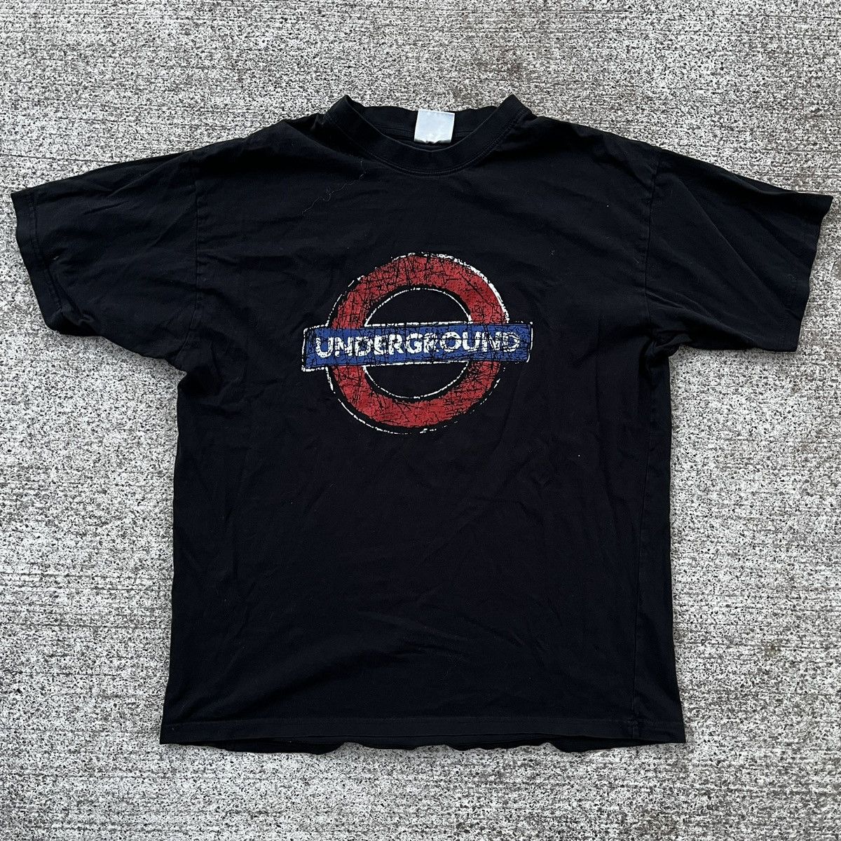 Vintage London Underground Black Boxy T Shirt L Y2k 00 S Hoodie, Sweatshirt | PodTeesHub.com
