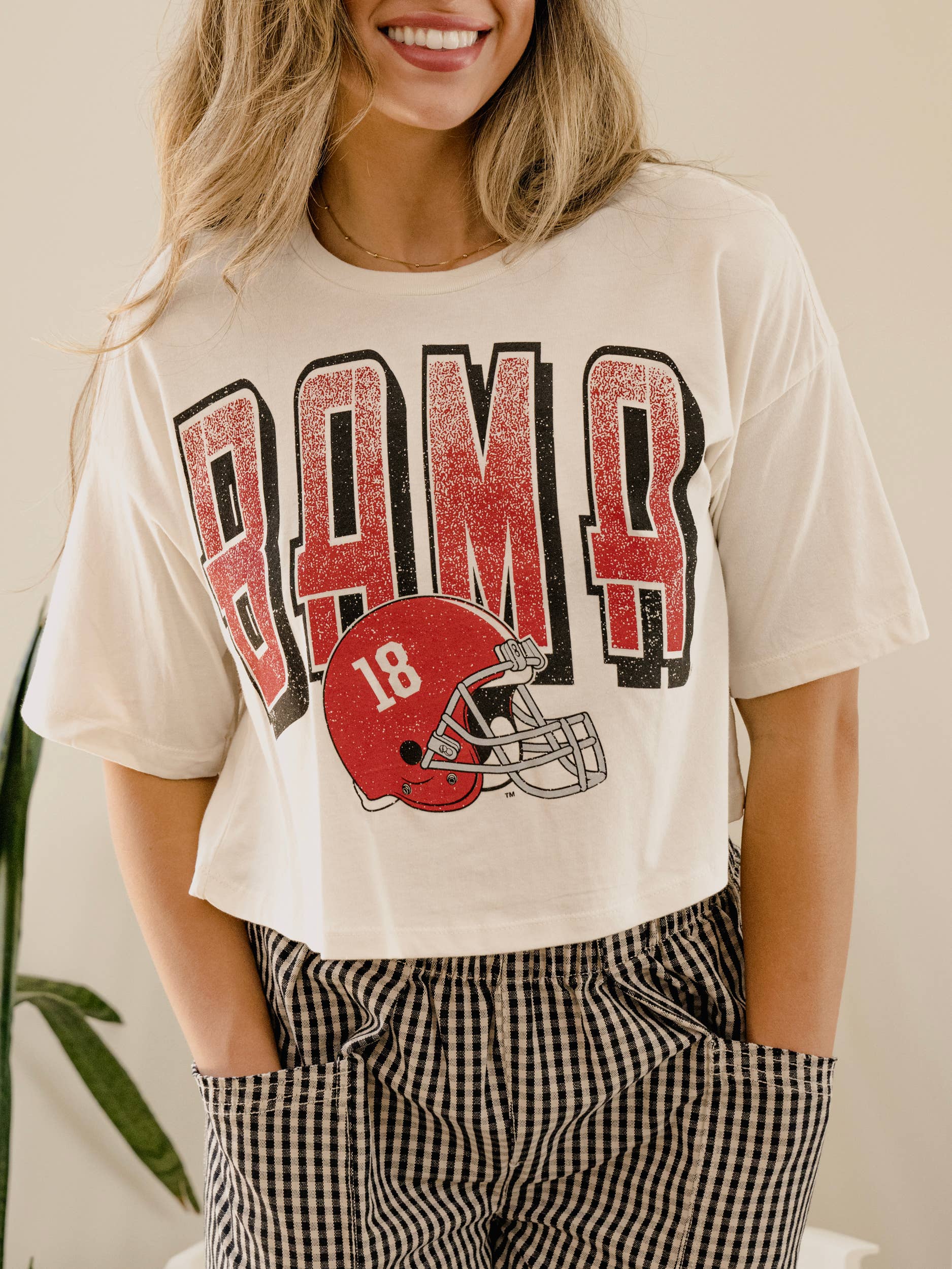 Bama Crimson Tide Helmet Fade Off White Cropped Tee Hoodie, Sweatshirt | PodTeesHub.com
