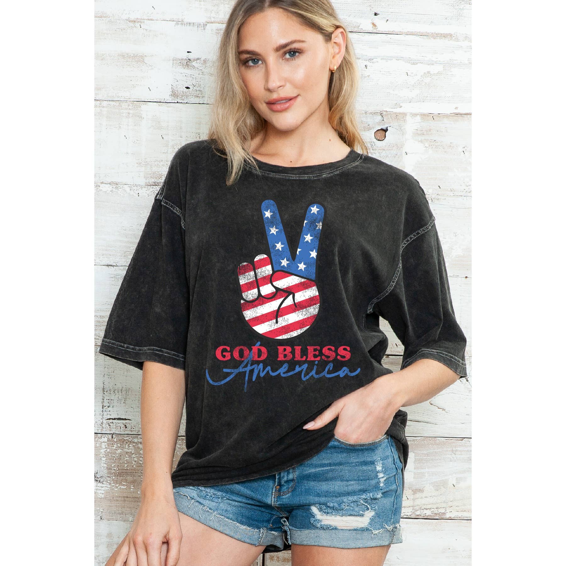 God Bless America Peace Oversize Mineral Wash T Shirt Hoodie, Sweatshirt | PodTeesHub.com