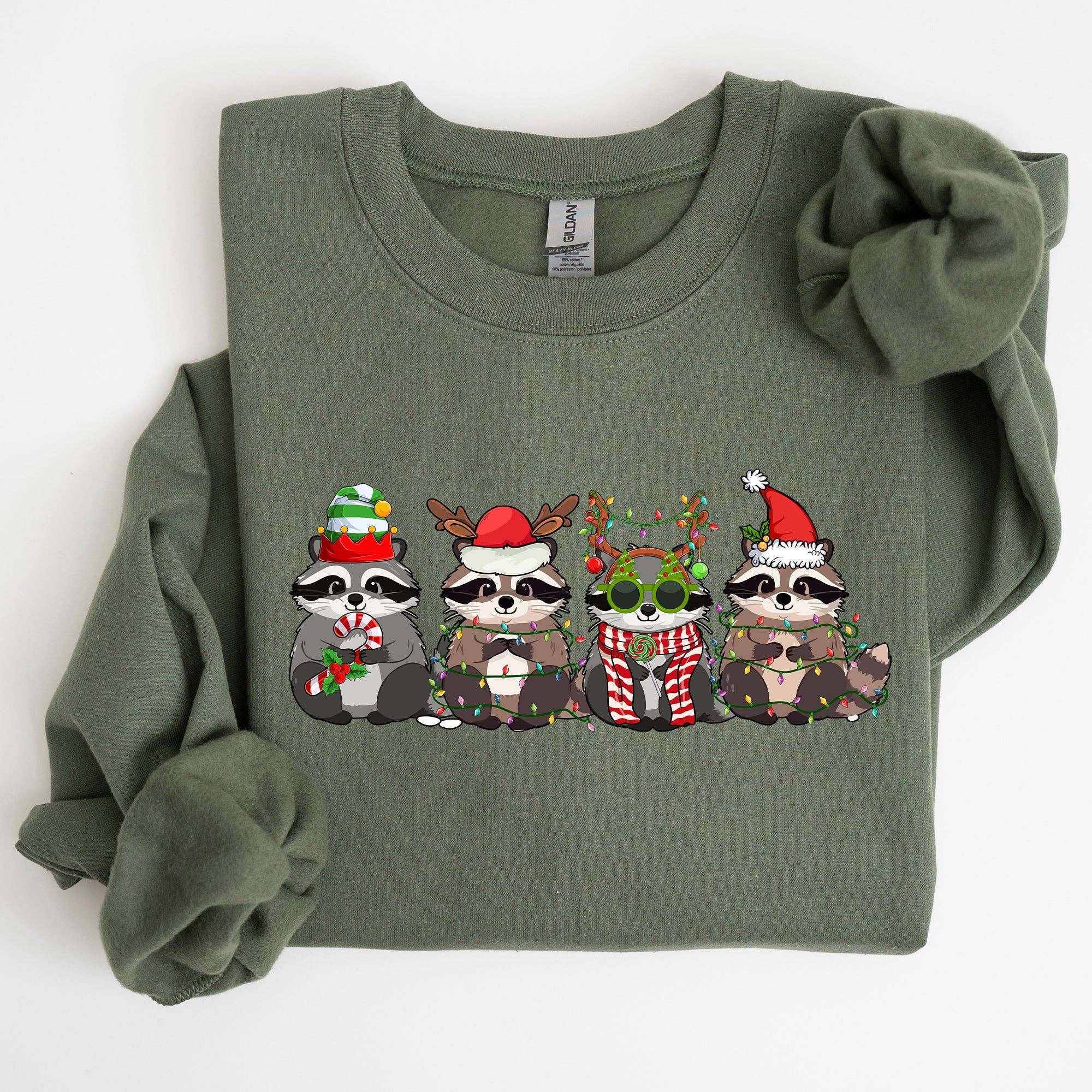 Christmas Raccoons, Raccoon Lovers, Santa Xmas Sweatshirt T-Shirts, Hoodie | PodTeesHub.com