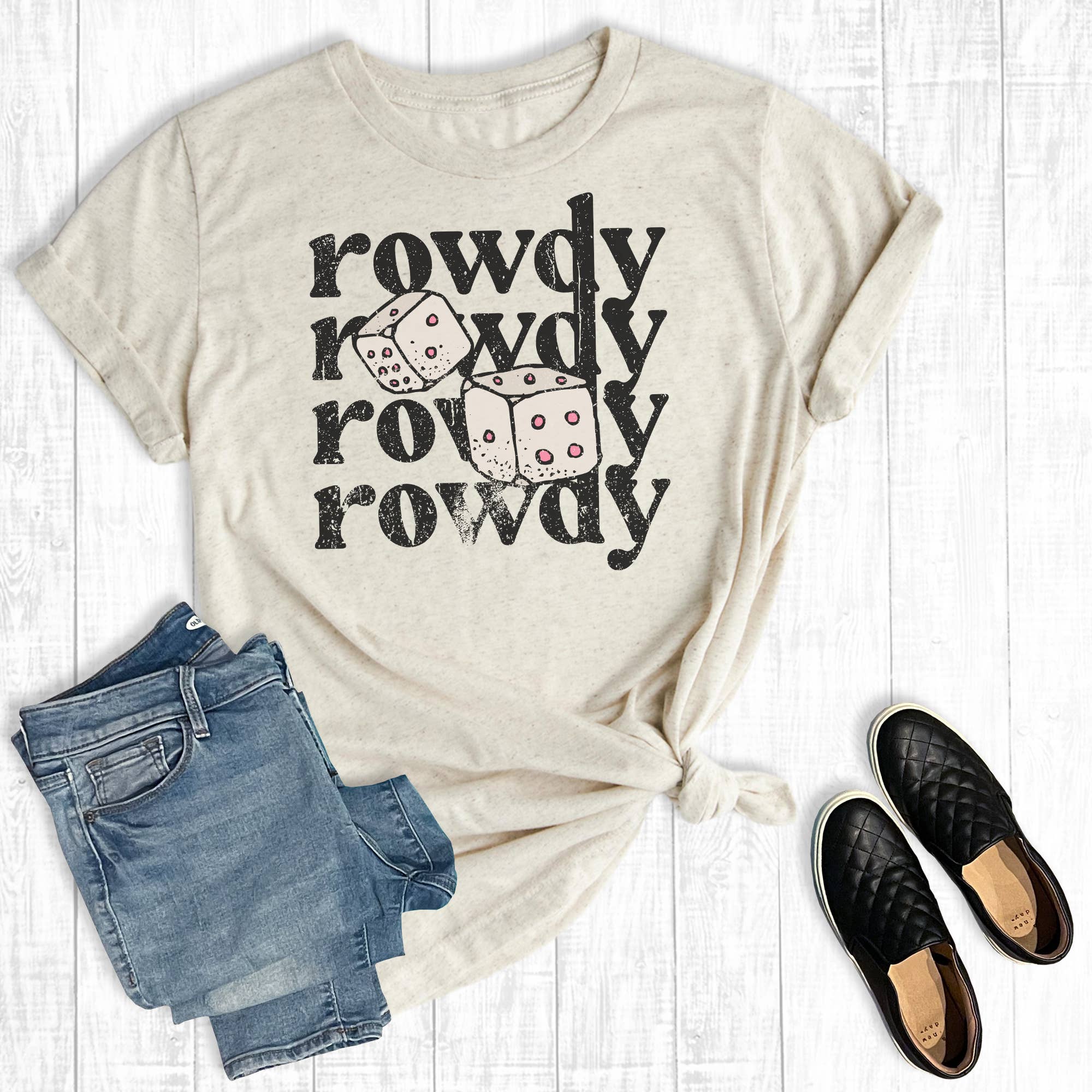 Western Rowdy Dice Graphic Tee Hoodie, Sweatshirt | PodTeesHub.com