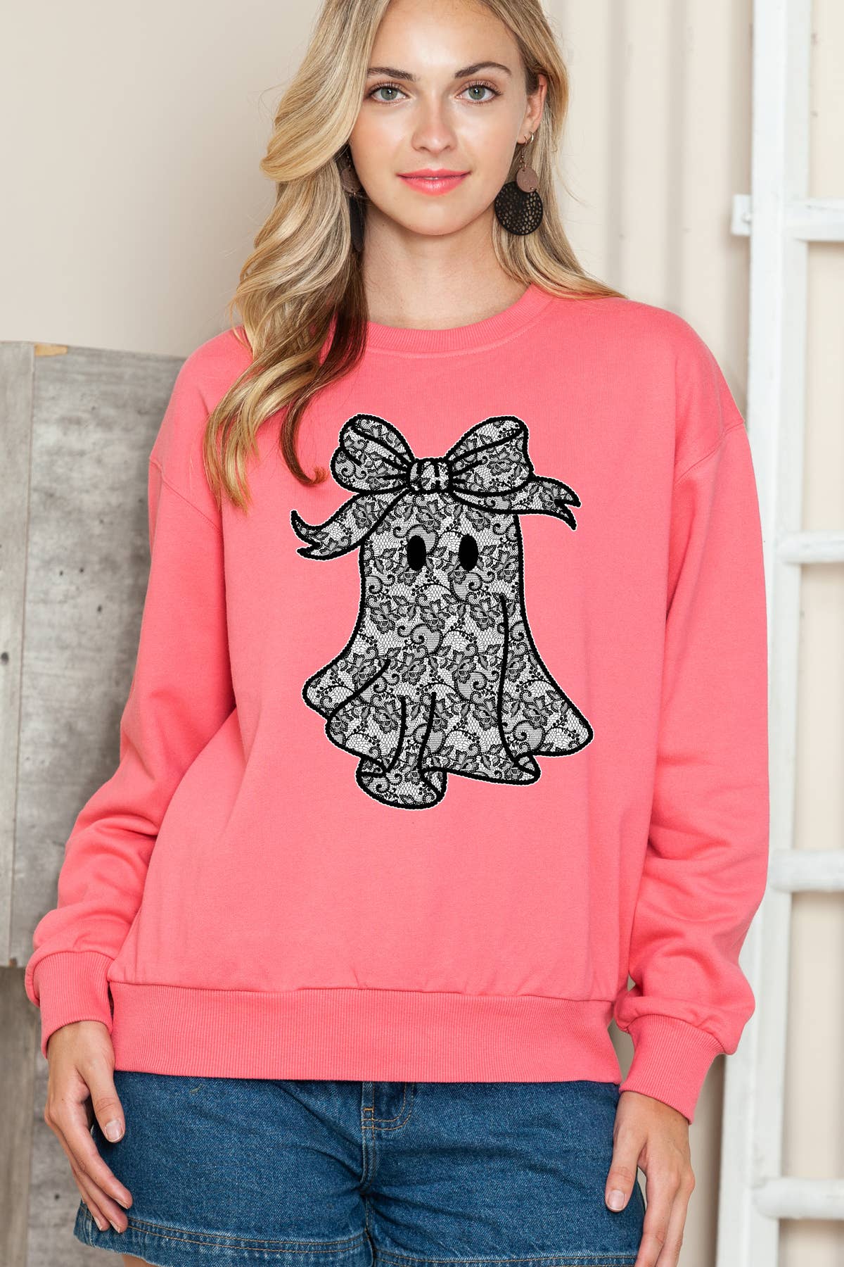 Women Halloween Graphic Print Pullover Sweater T-Shirts, Hoodie, Sweatshirt | PodTeesHub.com