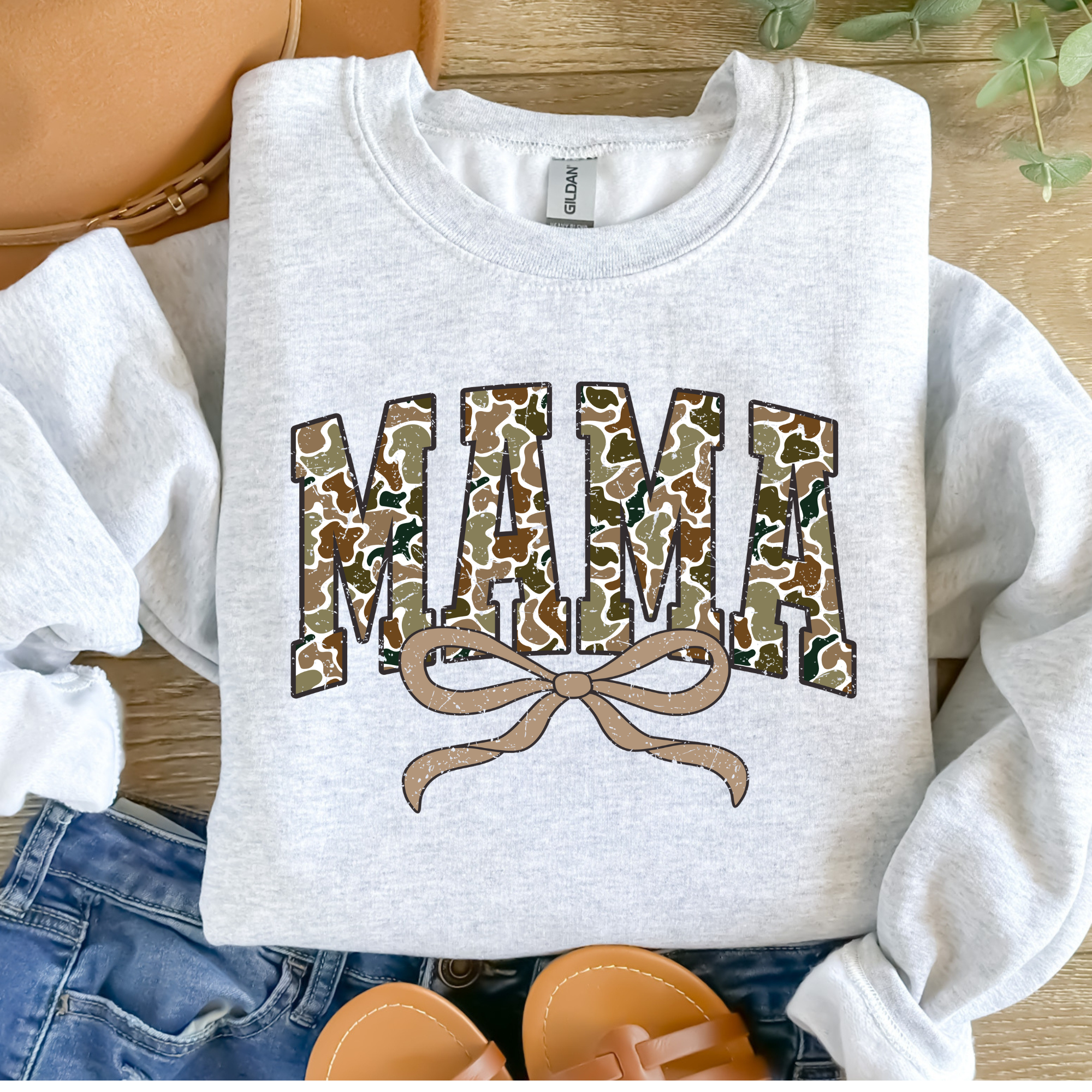 Camo Mama Graphic Tee/Crewneck Hoodie, Sweatshirt | PodTeesHub.com