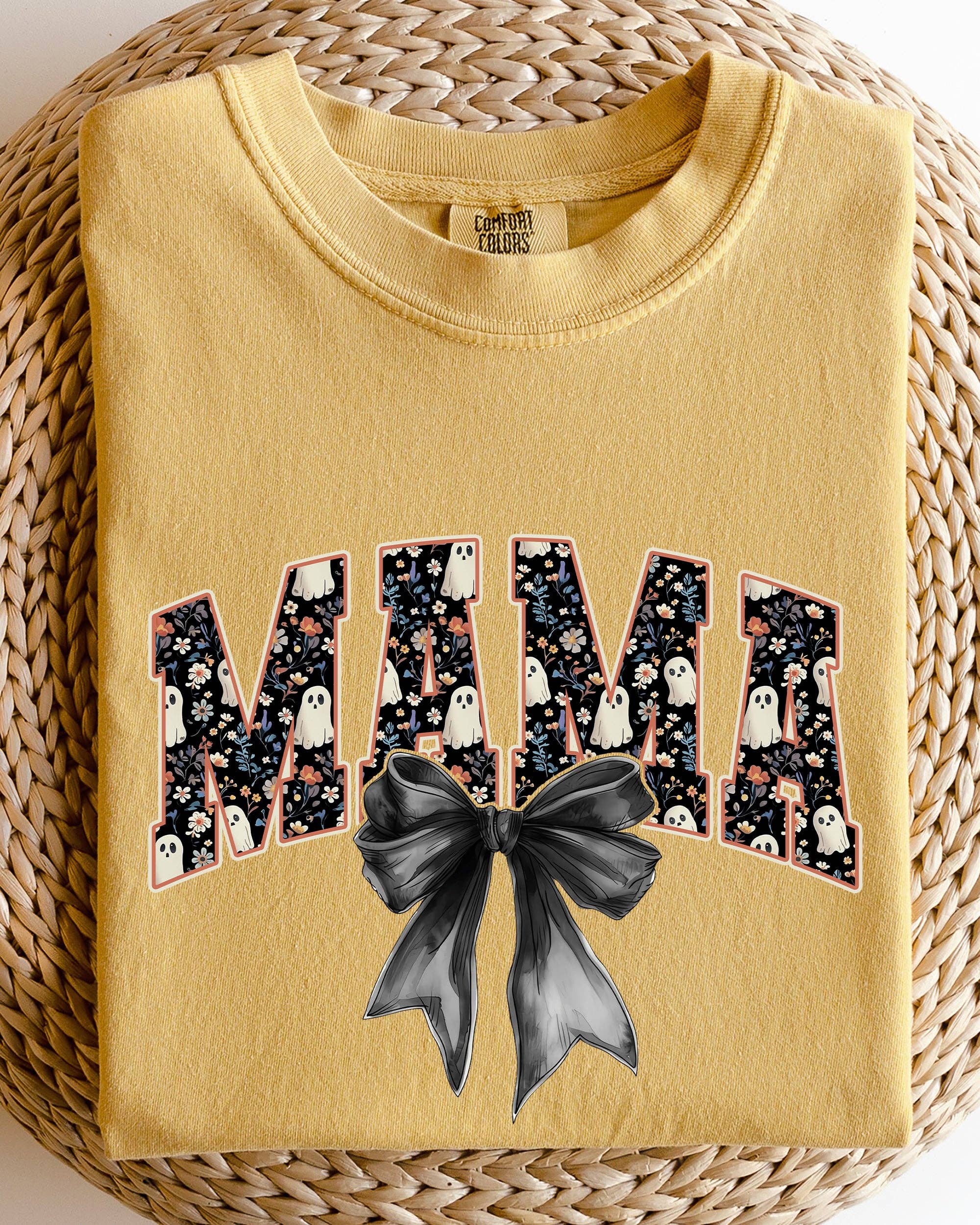 Mama, Halloween, Bow, Ribbon, Goth, Varsity Collegiate Shirt Hoodie, Sweatshirt | PodTeesHub.com