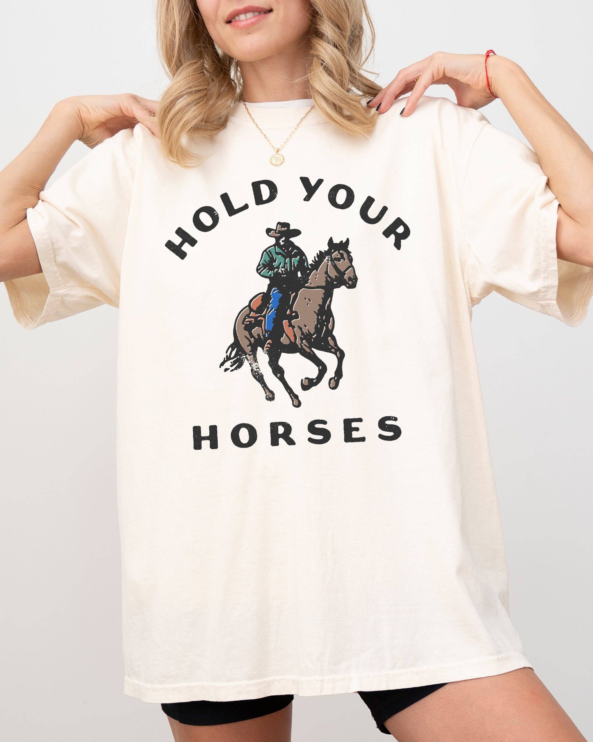 Hold Your Horses, Retro Western, Cowboy, Country Shirt Hoodie, Sweatshirt | PodTeesHub.com