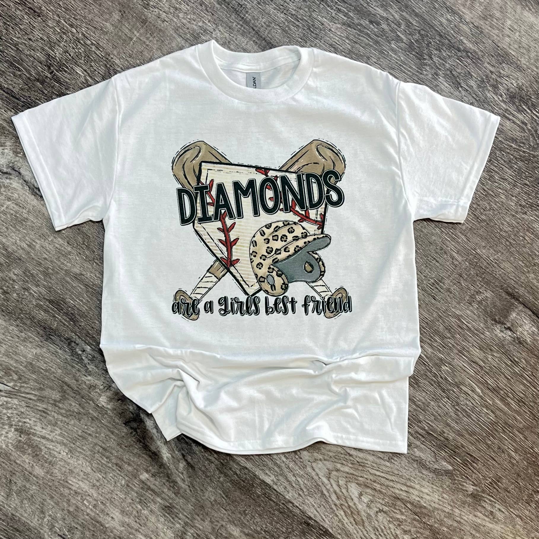 Diamonds Are A Girls Best Friend (Baseball) On White Tee Hoodie, Sweatshirt | PodTeesHub.com