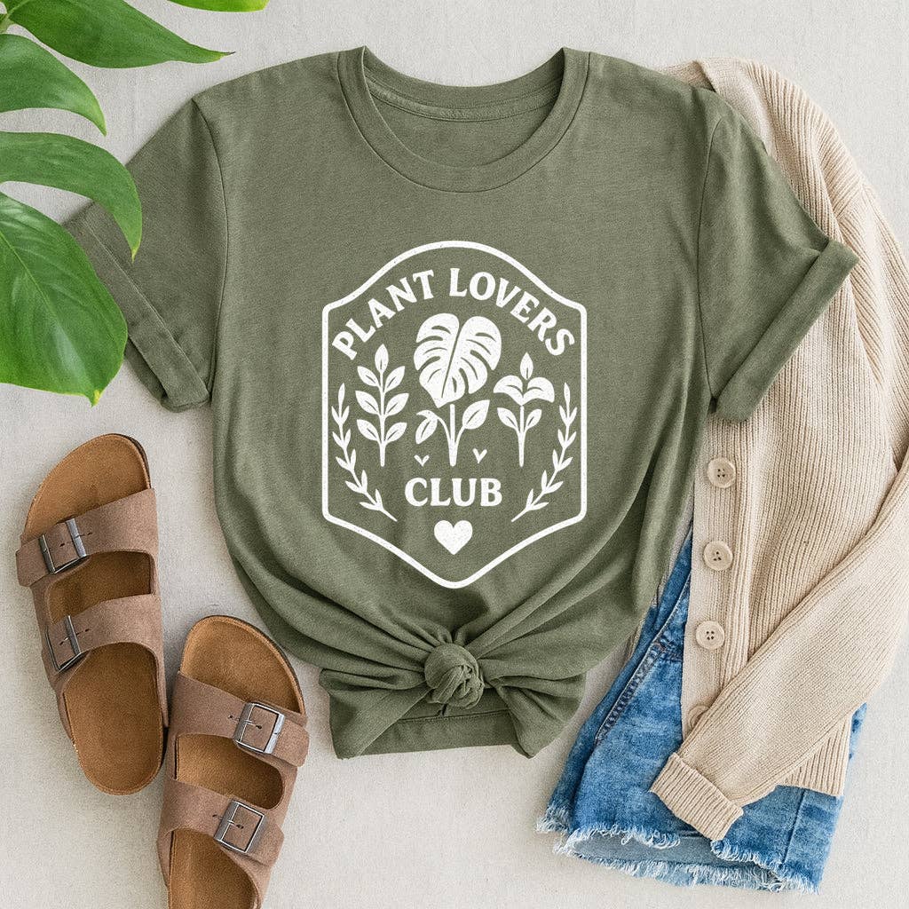 Plant Lovers Club T-Shirt – Botanical Graphic Tee For Gardeners, Plant Moms & Dads, Nature Lover Shirt, Gardening Gift...