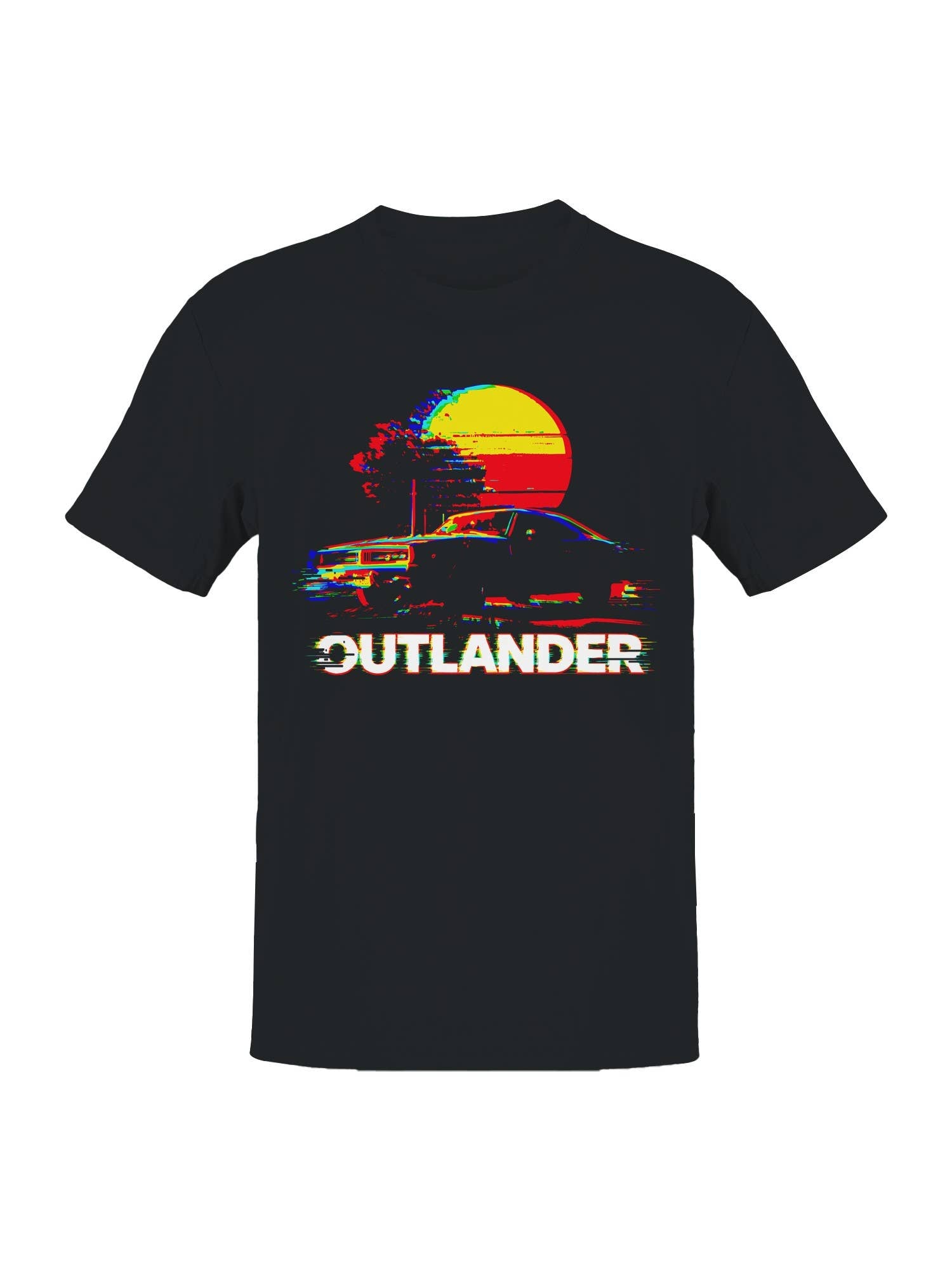 Retro Outlander Cyber Car Scene Men's T-Shirt Hoodie, Sweatshirt | PodTeesHub.com