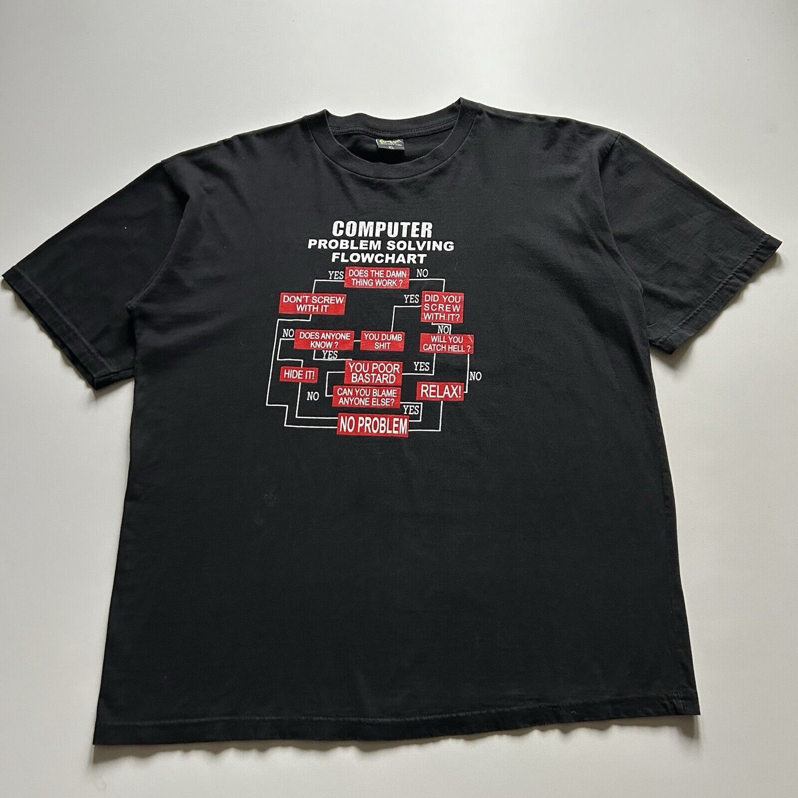 Vintage Y2k Computer Problem Solving Funny T Shirt Xl Black Hoodie, Sweatshirt | PodTeesHub.com
