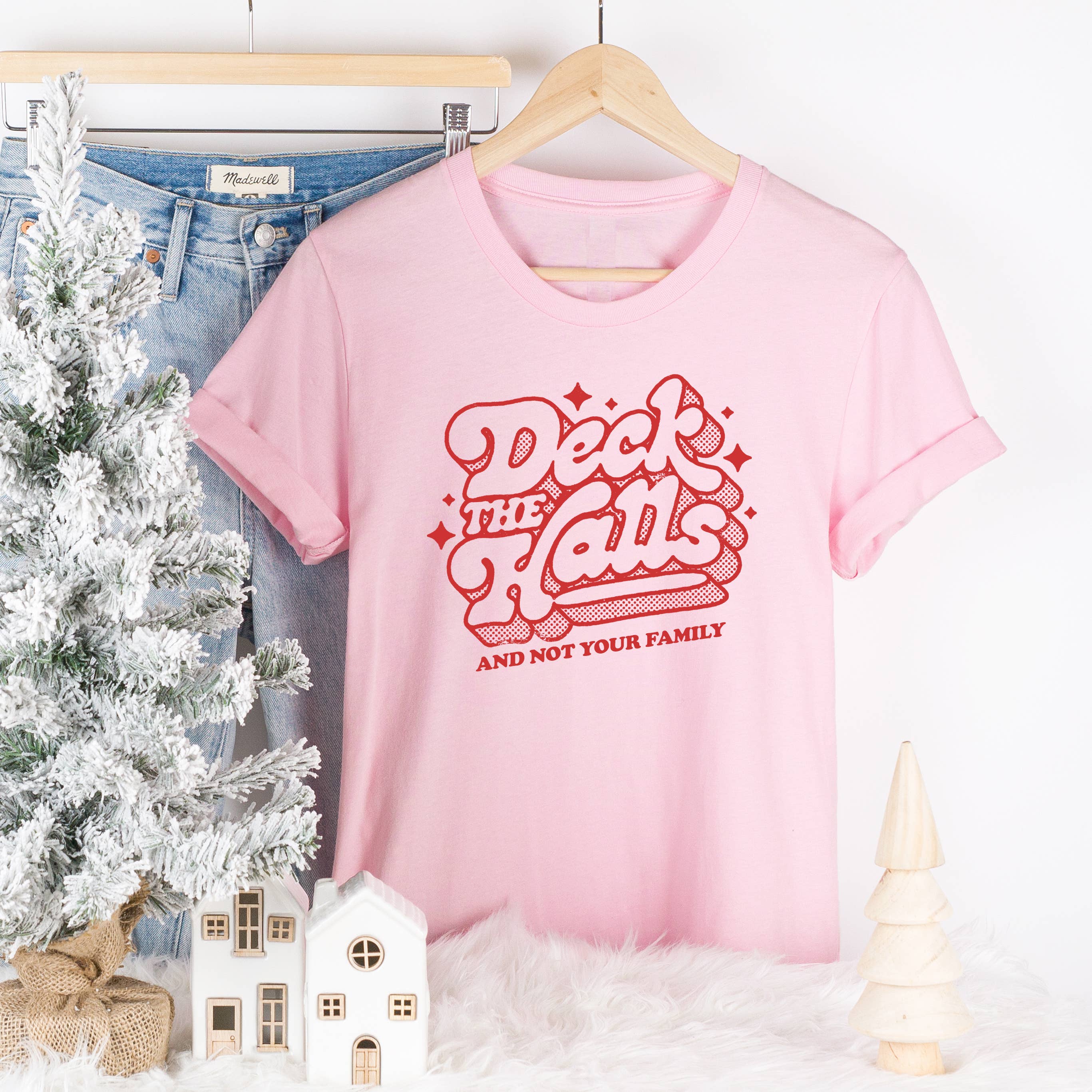Christmas Graphic Tee Funny Holiday Shirt Deck the Halls Hoodie, Sweatshirt | PodTeesHub.com