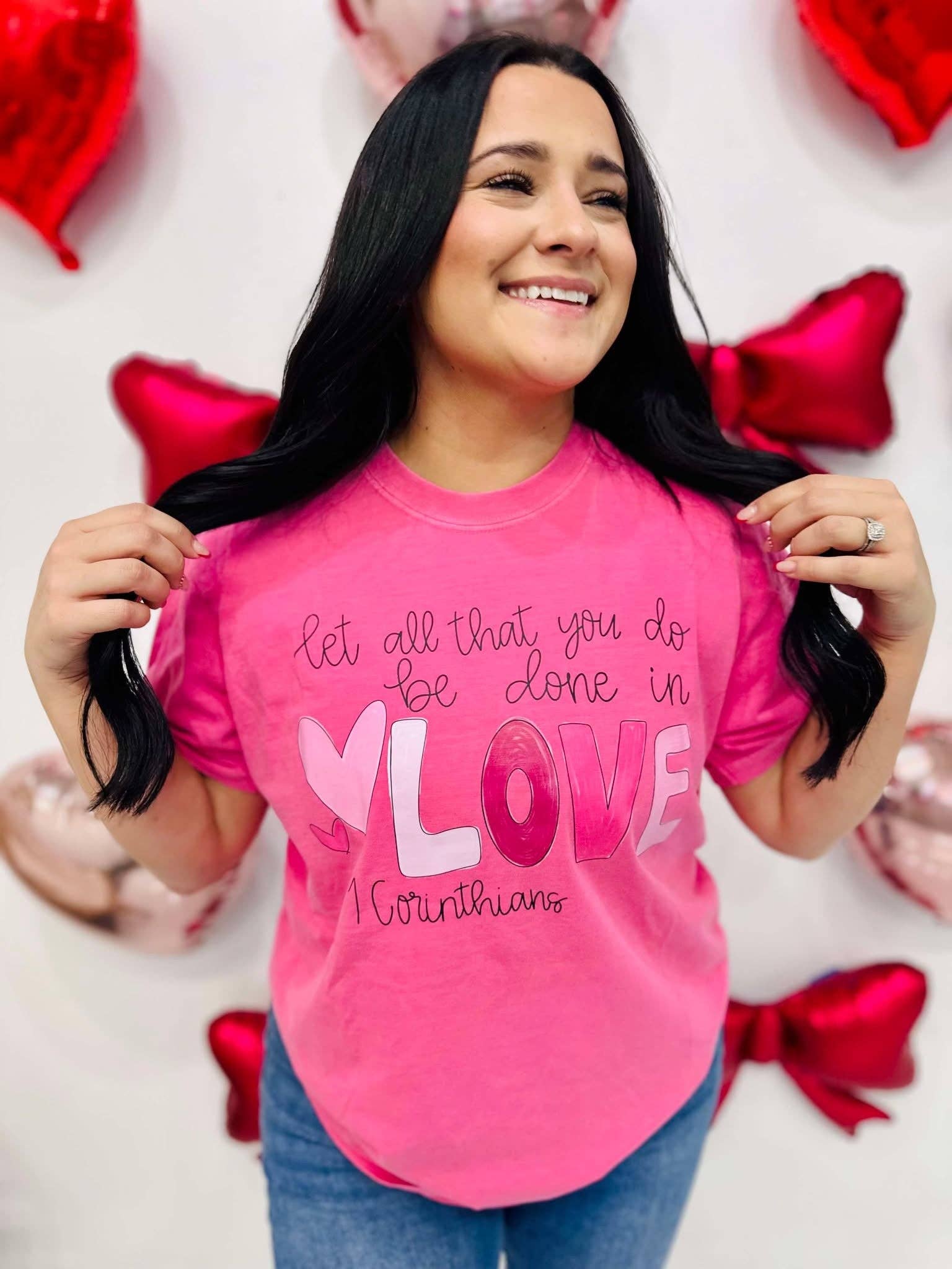 Let All You Do Be Done in Love Valentine's Dtf Tee Hoodie, Sweatshirt | PodTeesHub.com
