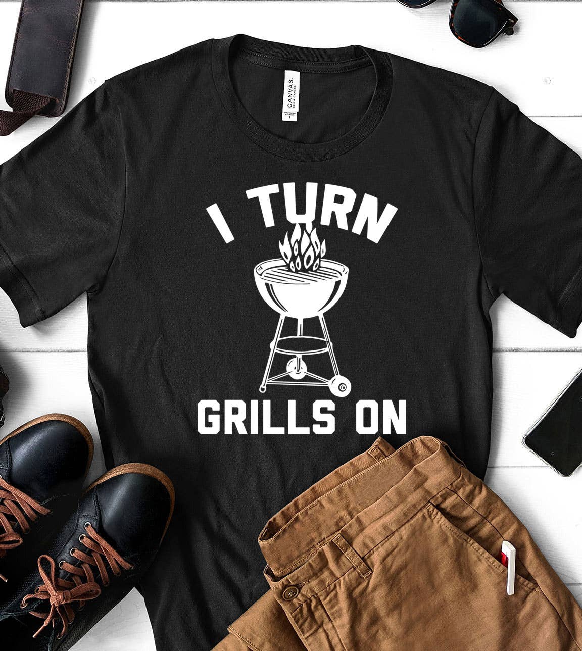 I Turn Grills On - Dad Father's Day Gift Cookout Fun T-Shirt Hoodie, Sweatshirt | PodTeesHub.com