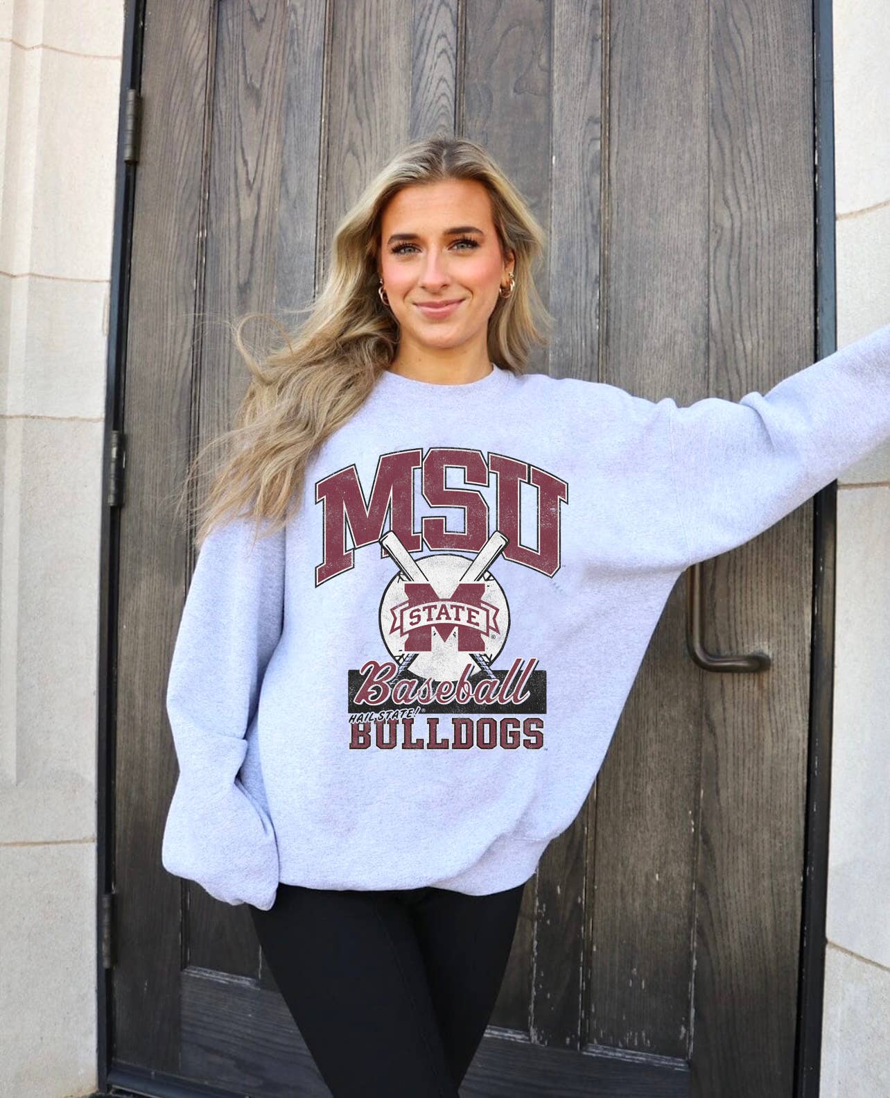 Mississippi State Bulldogs Baseball Gray Thrifted Sweatshirt T-Shirts, Hoodie | PodTeesHub.com