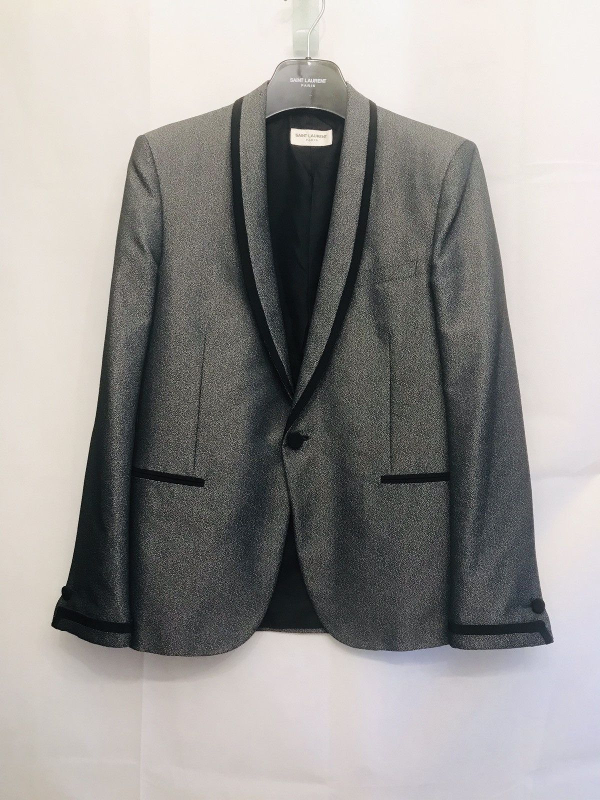 Saint Laurent Paris Ss13 Metallic Trim Gray Blazer T-Shirts, Hoodie, Sweatshirt