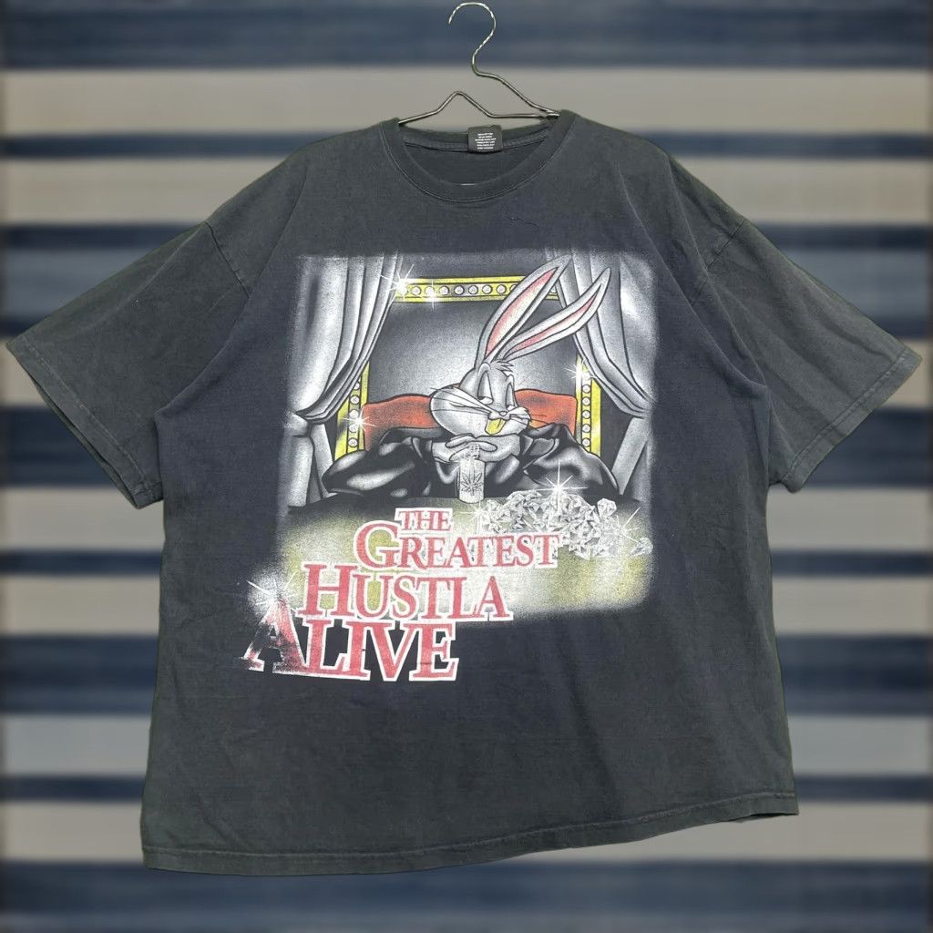 Vintage Metal J Shirt Mens 3xl Black Bugs Bunny Greatest Hustla Alive Hip Hop Tee Hoodie, Sweatshirt | PodTeesHub.com