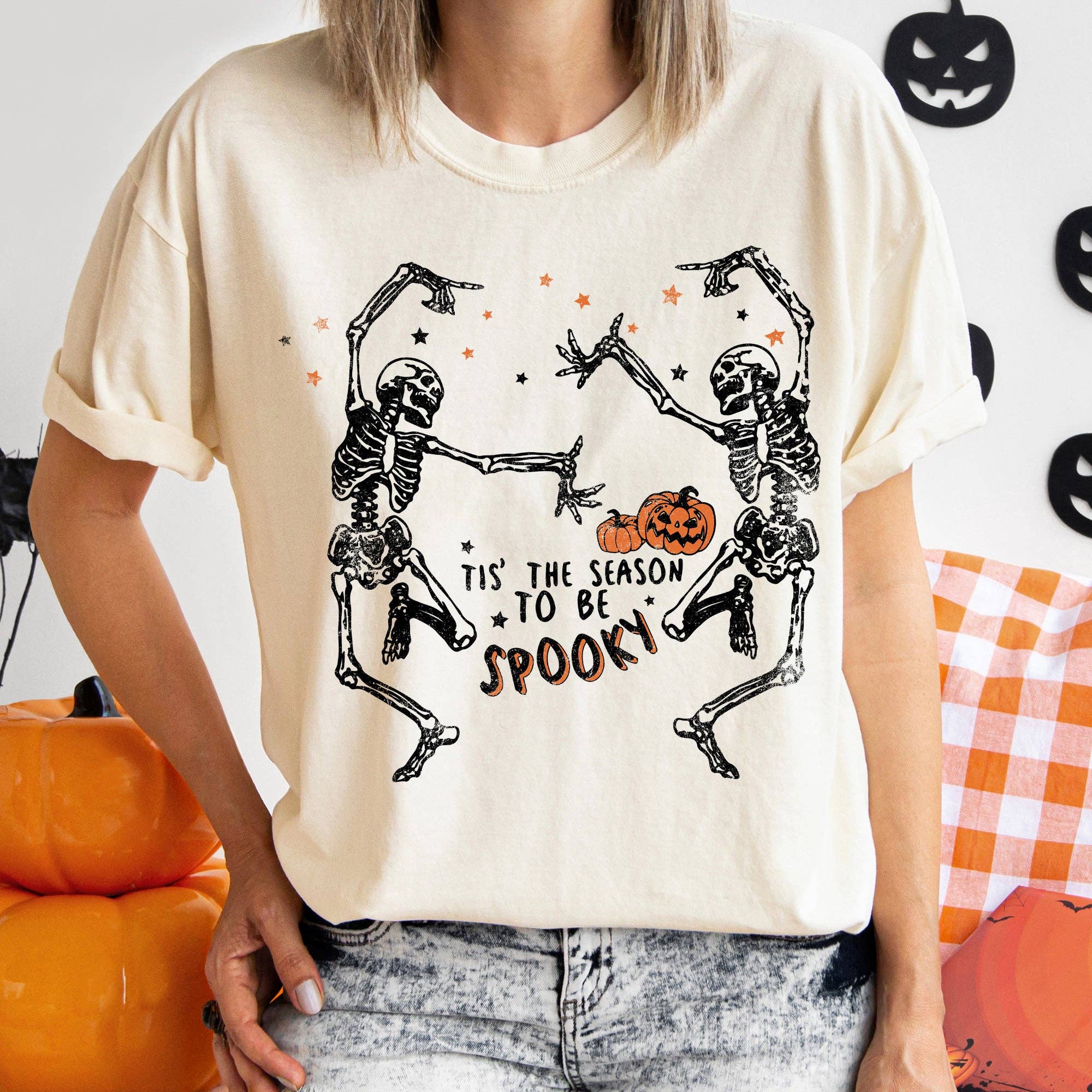 Dancing Skeletons Vintage Halloween T-Shirt Hoodie, Sweatshirt | PodTeesHub.com