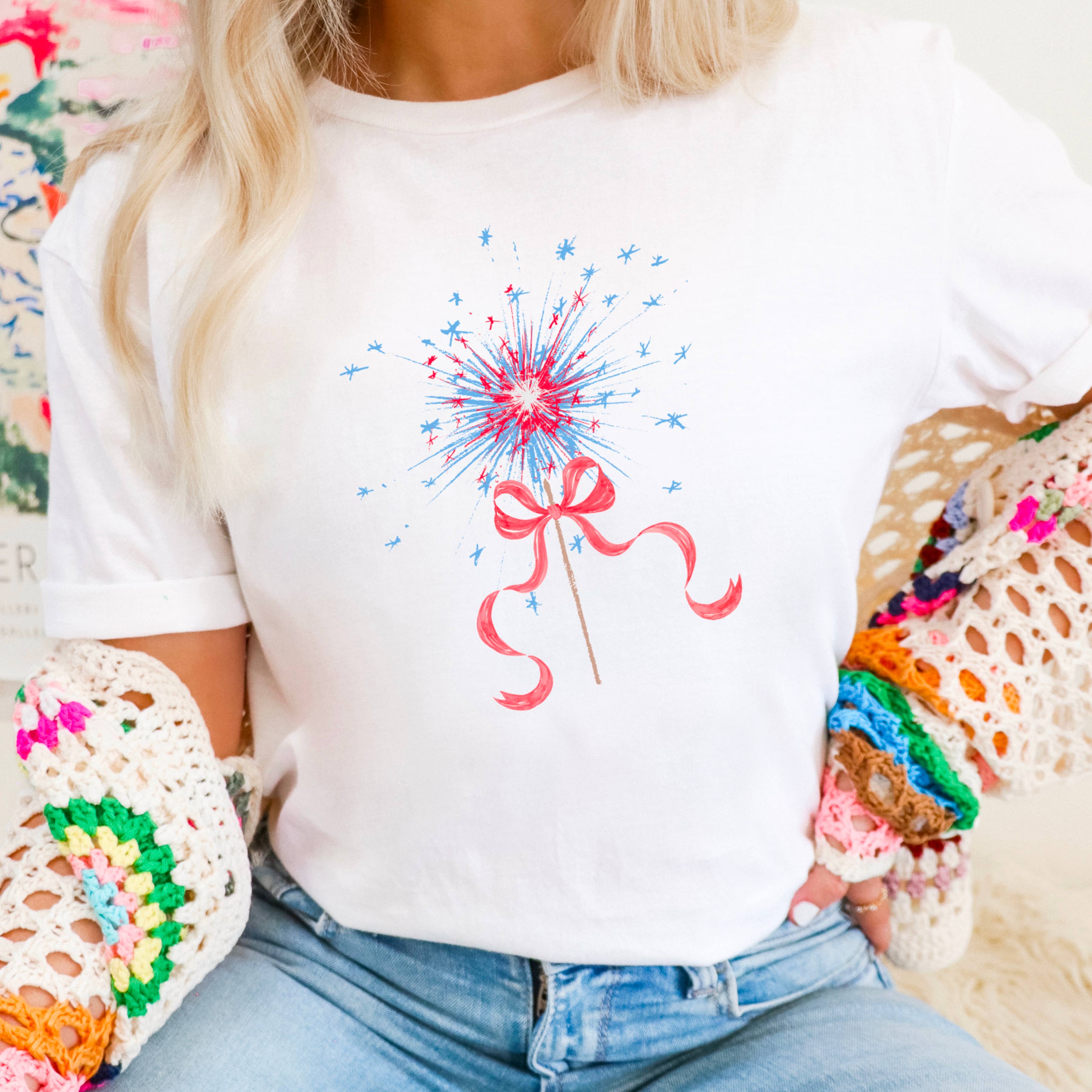 Coquette Sparkler  | July 4th Graphic Tee | Gildan Hoodie, Sweatshirt | PodTeesHub.com