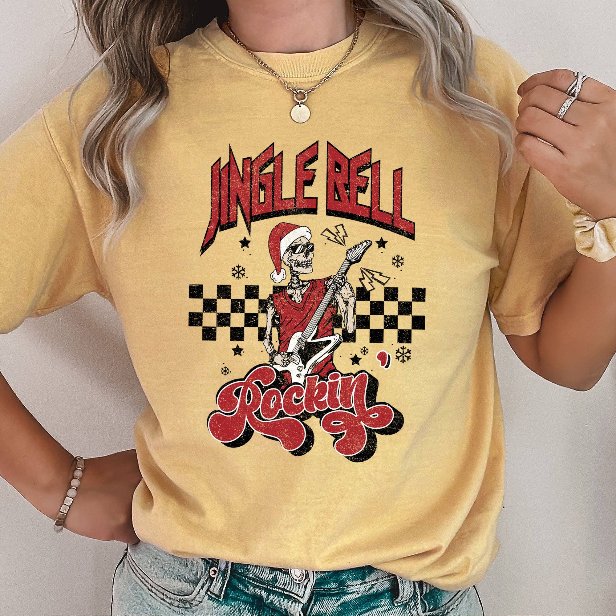 Jingle Bell Rocking, Skeleton, Rock Music, Retro,, Tshirt Hoodie, Sweatshirt | PodTeesHub.com