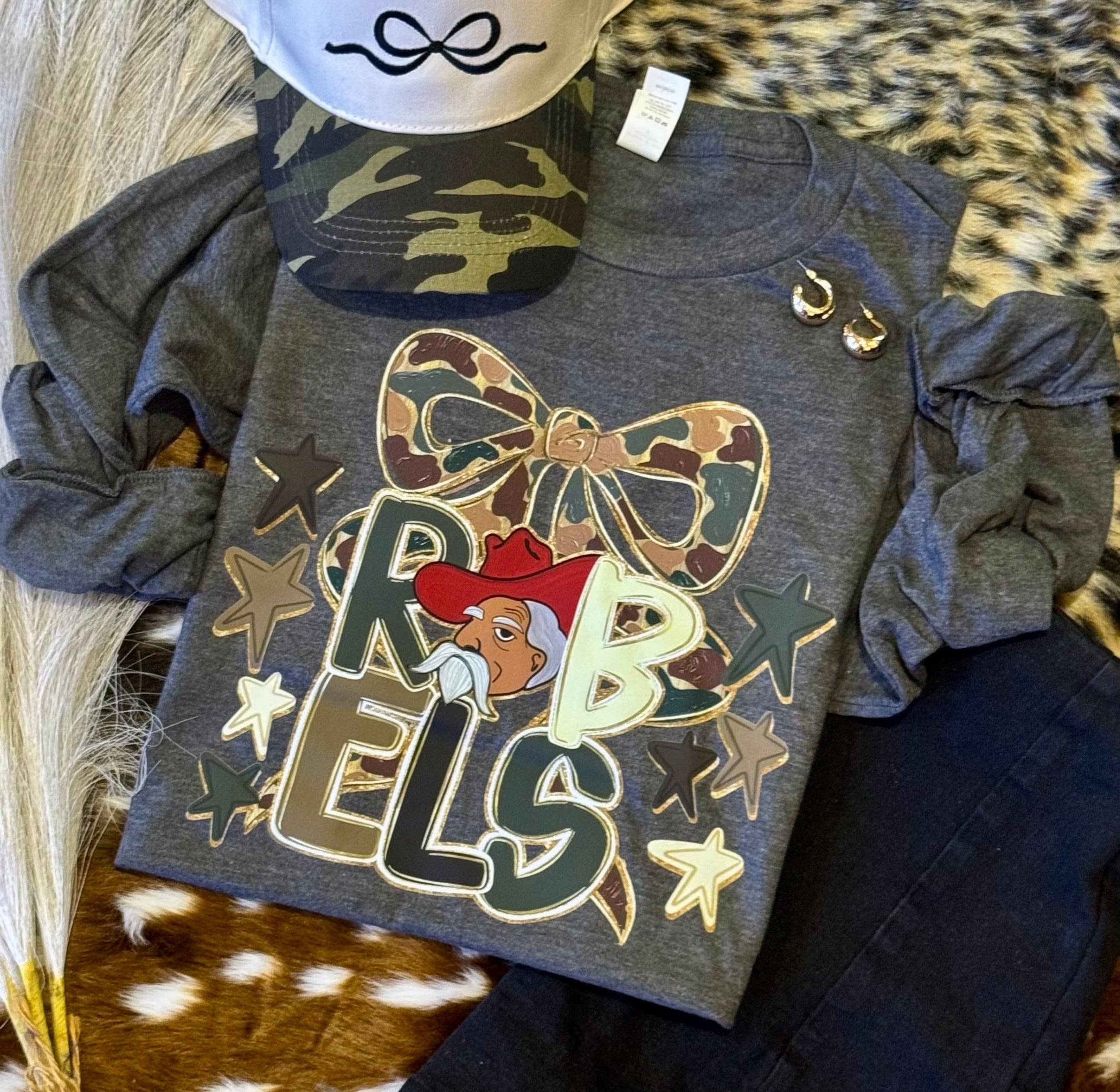 Rebels Camo Bow Tee / Long Sleeve Hoodie, Sweatshirt | PodTeesHub.com