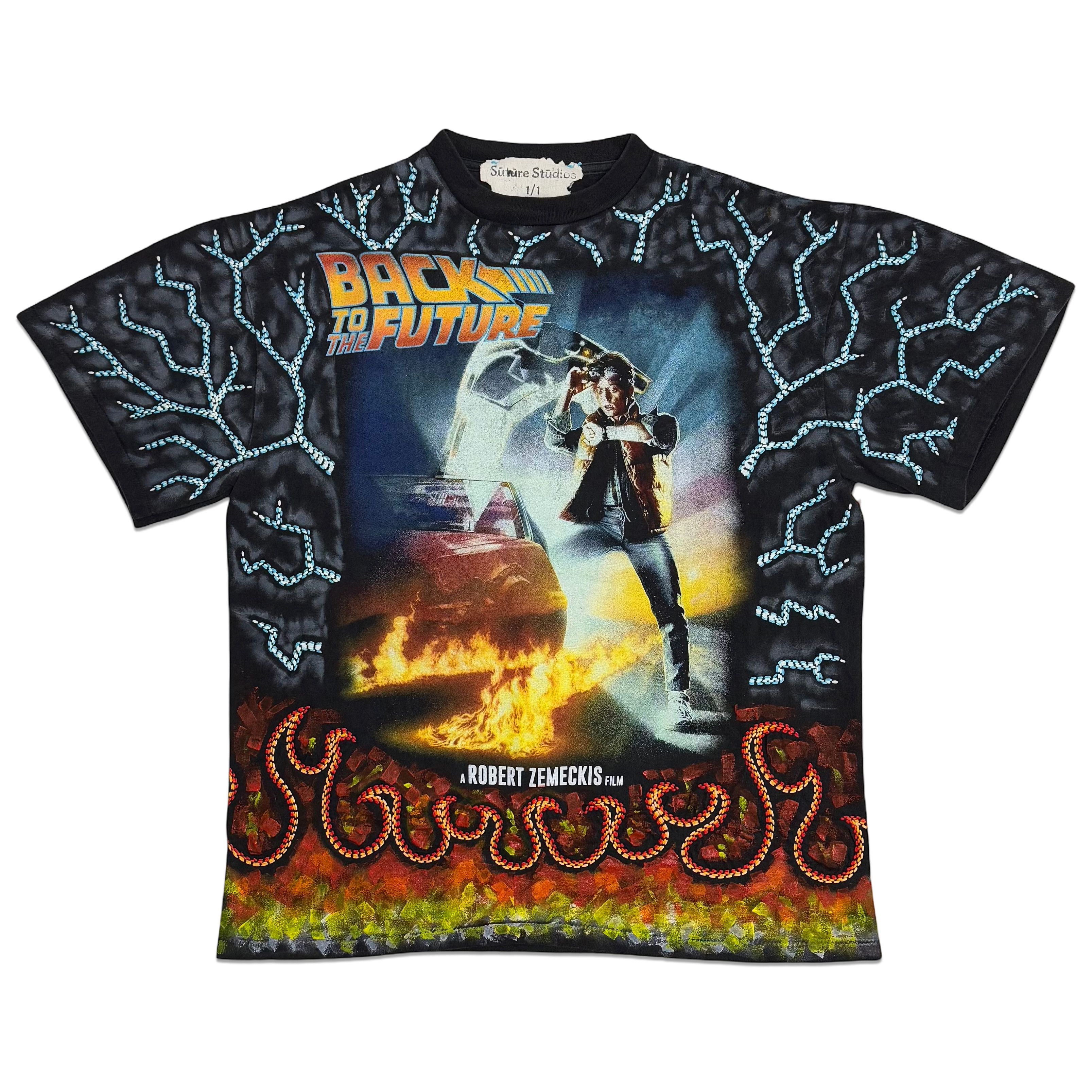 Band Tees Suture Studios Back To The Future Hand Embroidered T Shirt Hoodie, Sweatshirt | PodTeesHub.com