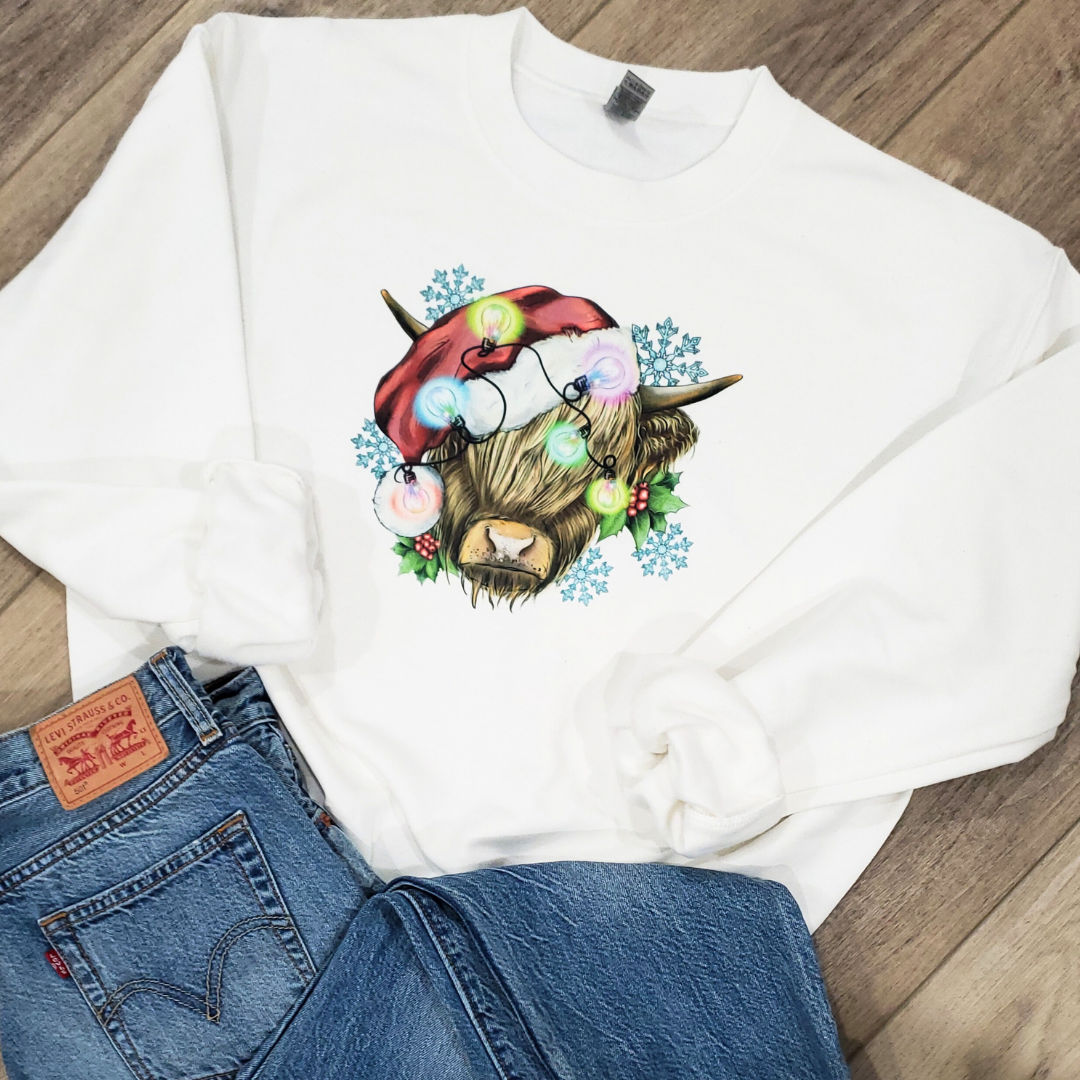 Highland Cow Christmas Graphic Sweatshirt (Copy) T-Shirts, Hoodie | PodTeesHub.com