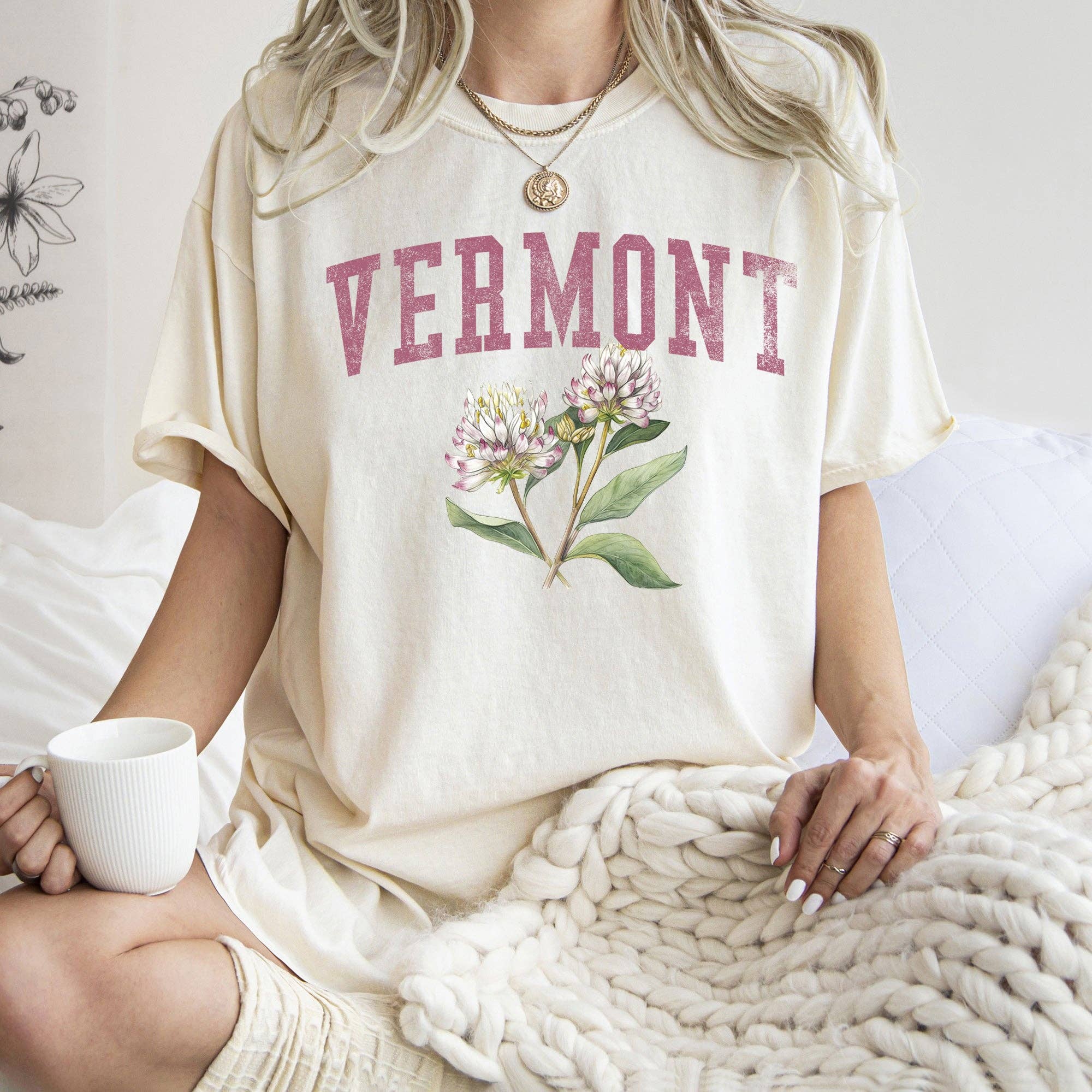 Vermont State Flower T-Shirt Hoodie, Sweatshirt | PodTeesHub.com