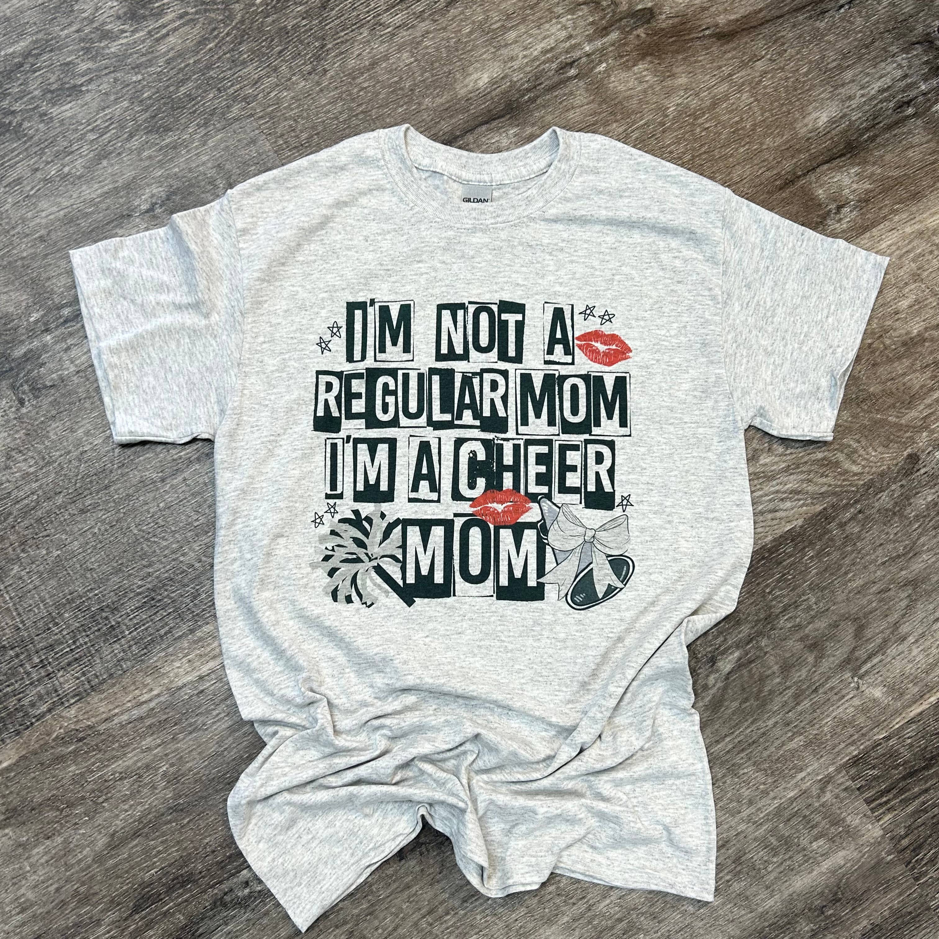 I’M Not A Regular Mom I’M A Cheer Mom On Ash Gray Tee Hoodie, Sweatshirt | PodTeesHub.com