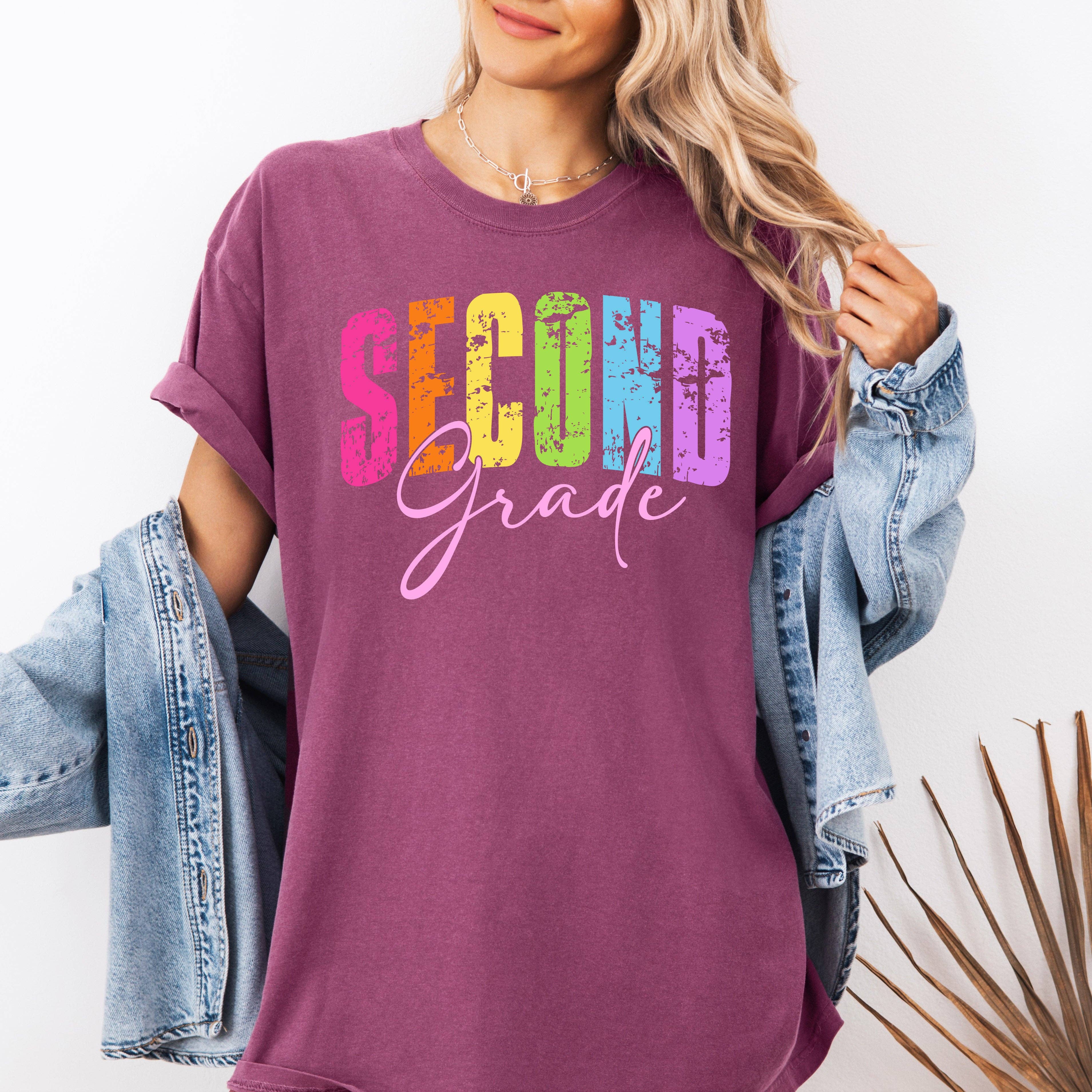 Second Grade, Retro, Teacher, Back To School Cute T-Shirt Hoodie, Sweatshirt | PodTeesHub.com
