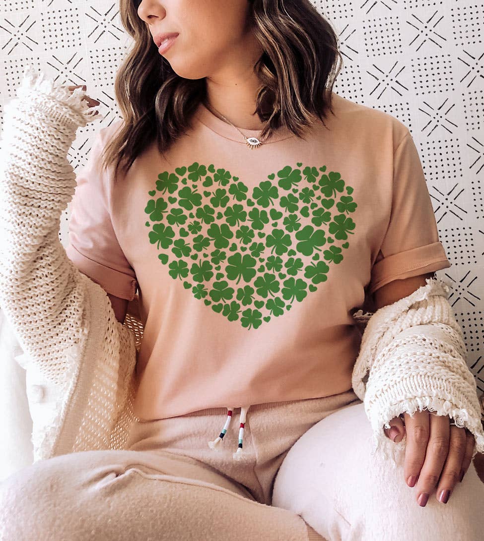 Shamrock Heart - St. Patrick's Day Sweet Fun Cute T-Shirt Hoodie, Sweatshirt | PodTeesHub.com