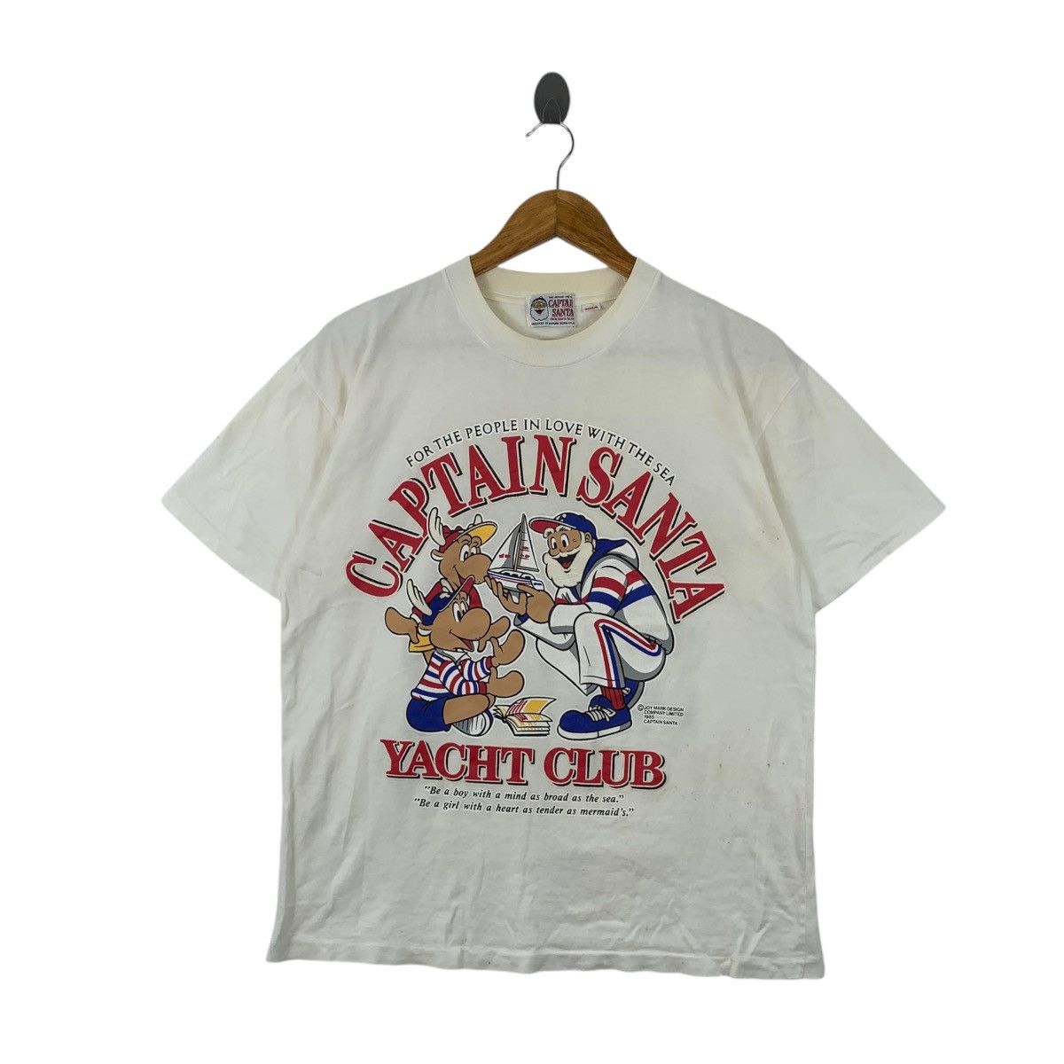 Vintage 1985 Captain Santa Yacht Club Cartoon Tee Shirt Top Hoodie, Sweatshirt | PodTeesHub.com