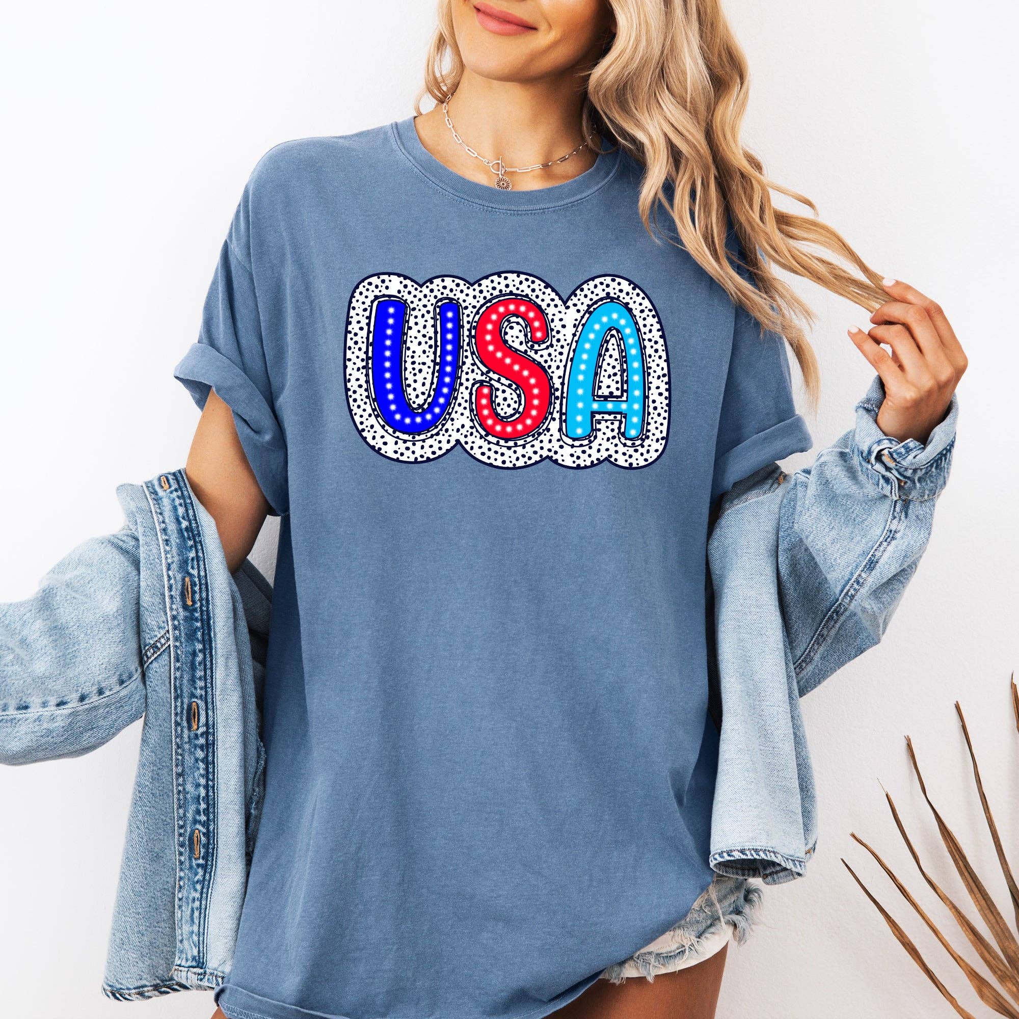 USA, Dalmatian Print, Patriotic, Red, White, Blue, America, 4th of July Tshirt Hoodie, Sweatshirt | PodTeesHub.com