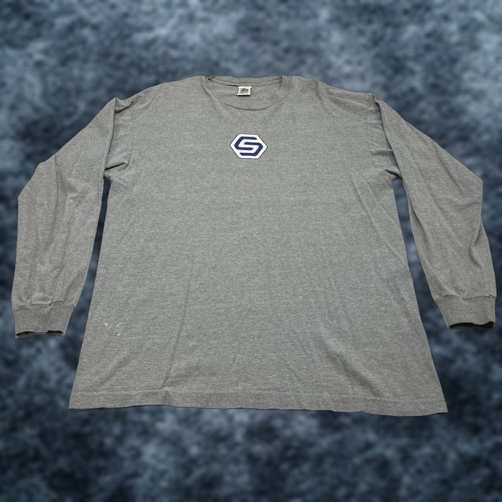 Doublet Vintage Stussy 90s Logo Tee Gray Xl Men Long Sleeve Crew Neck Double Sided Made In Usa T Shi Hoodie, Sweatshirt