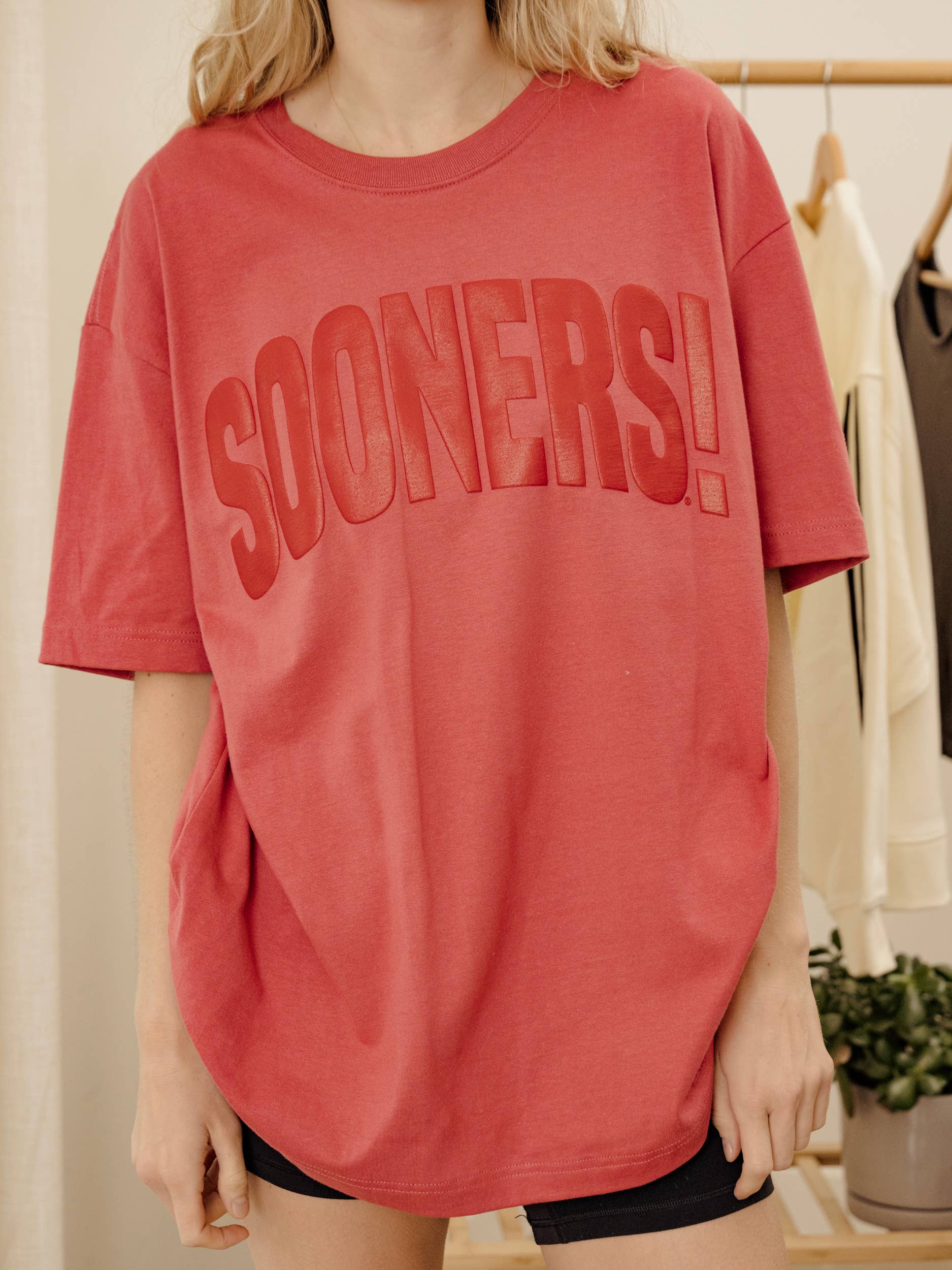 Ou Oklahoma Sooners Mono Puff Ink Red Heavyweight Tee Hoodie, Sweatshirt | PodTeesHub.com