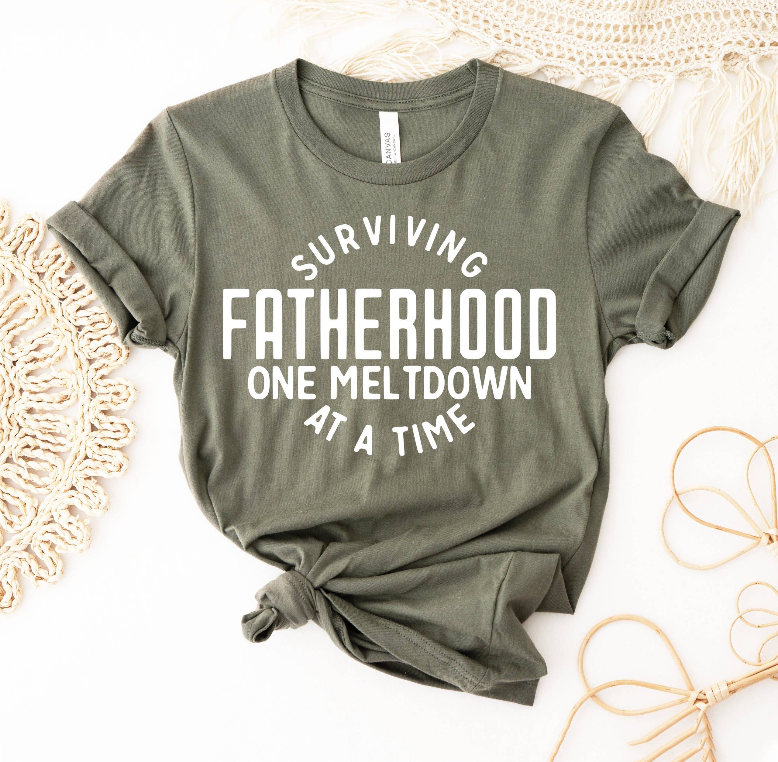 Surviving Fatherhood One Meltdown At A Time T-Shirt Hoodie, Sweatshirt | PodTeesHub.com