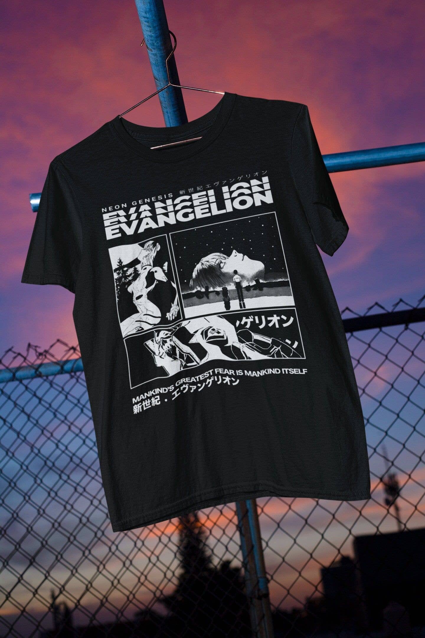 Evangelion Anime Shirt Streetwear Unisex 100 Cotton Hoodie, Sweatshirt | PodTeesHub.com