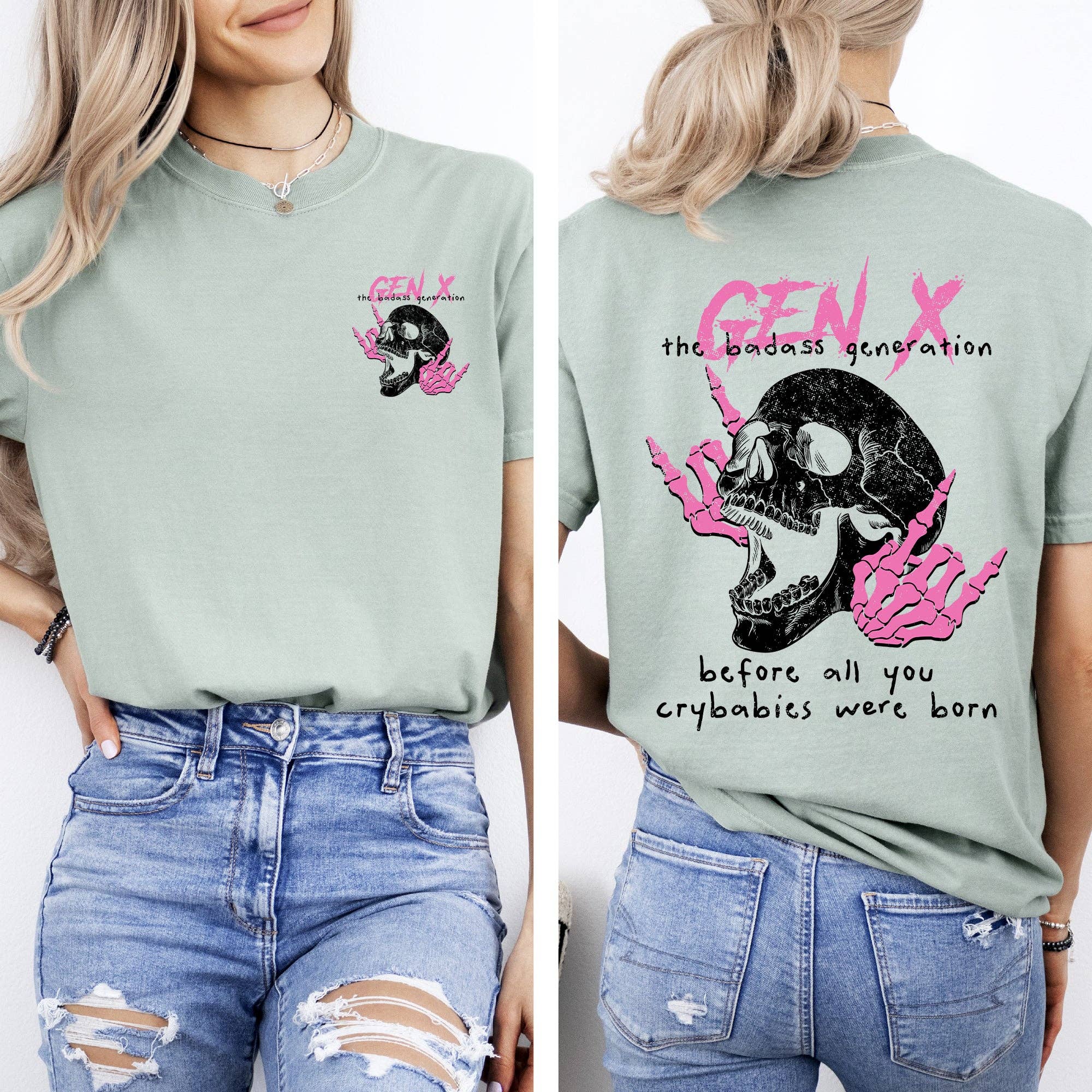 Gen X, Badass Generation, Skeleton, Funny T-Shirt Hoodie, Sweatshirt | PodTeesHub.com