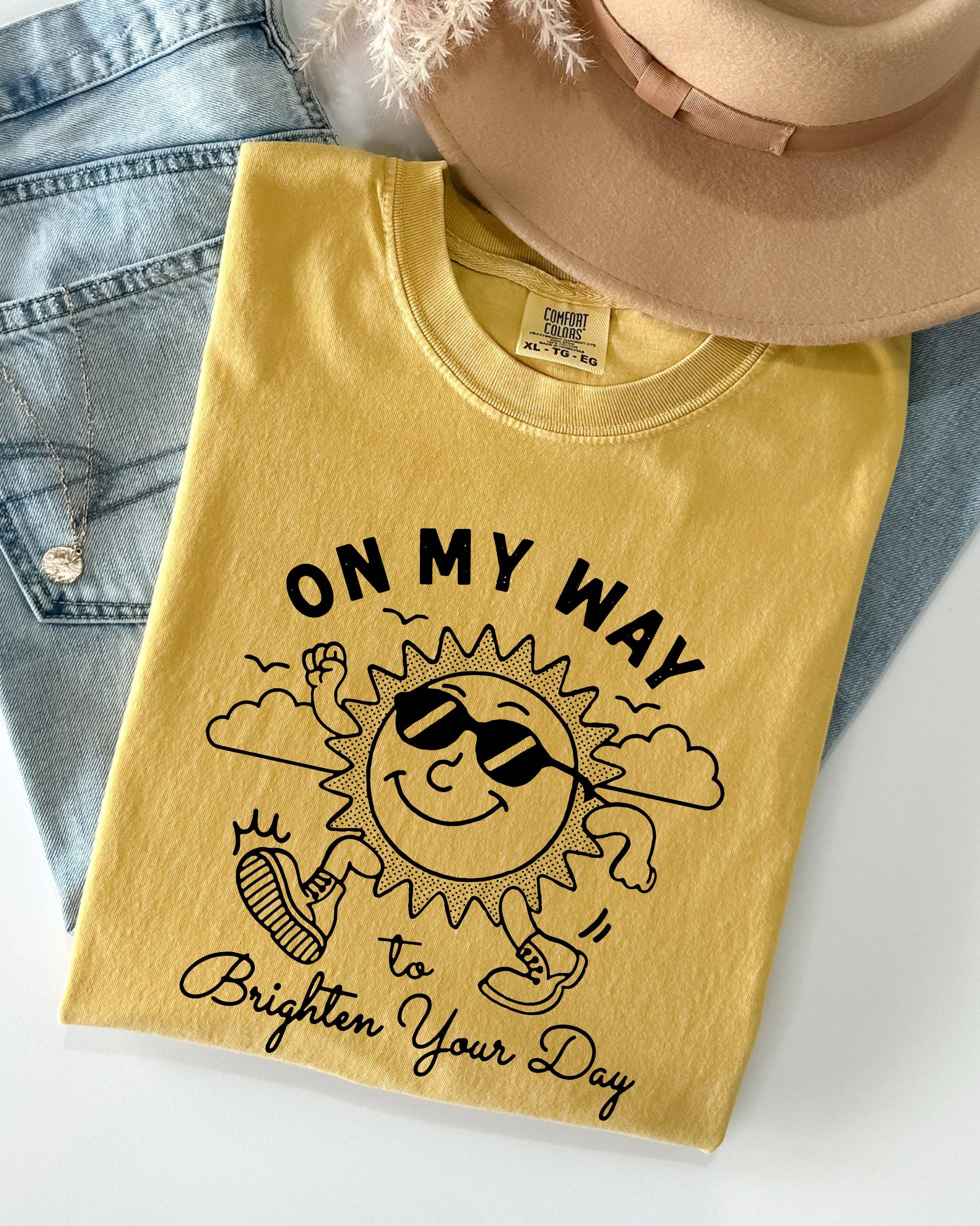 On My Way To Brighten Your Day, Sunshine, Summer Shirt Hoodie, Sweatshirt | PodTeesHub.com