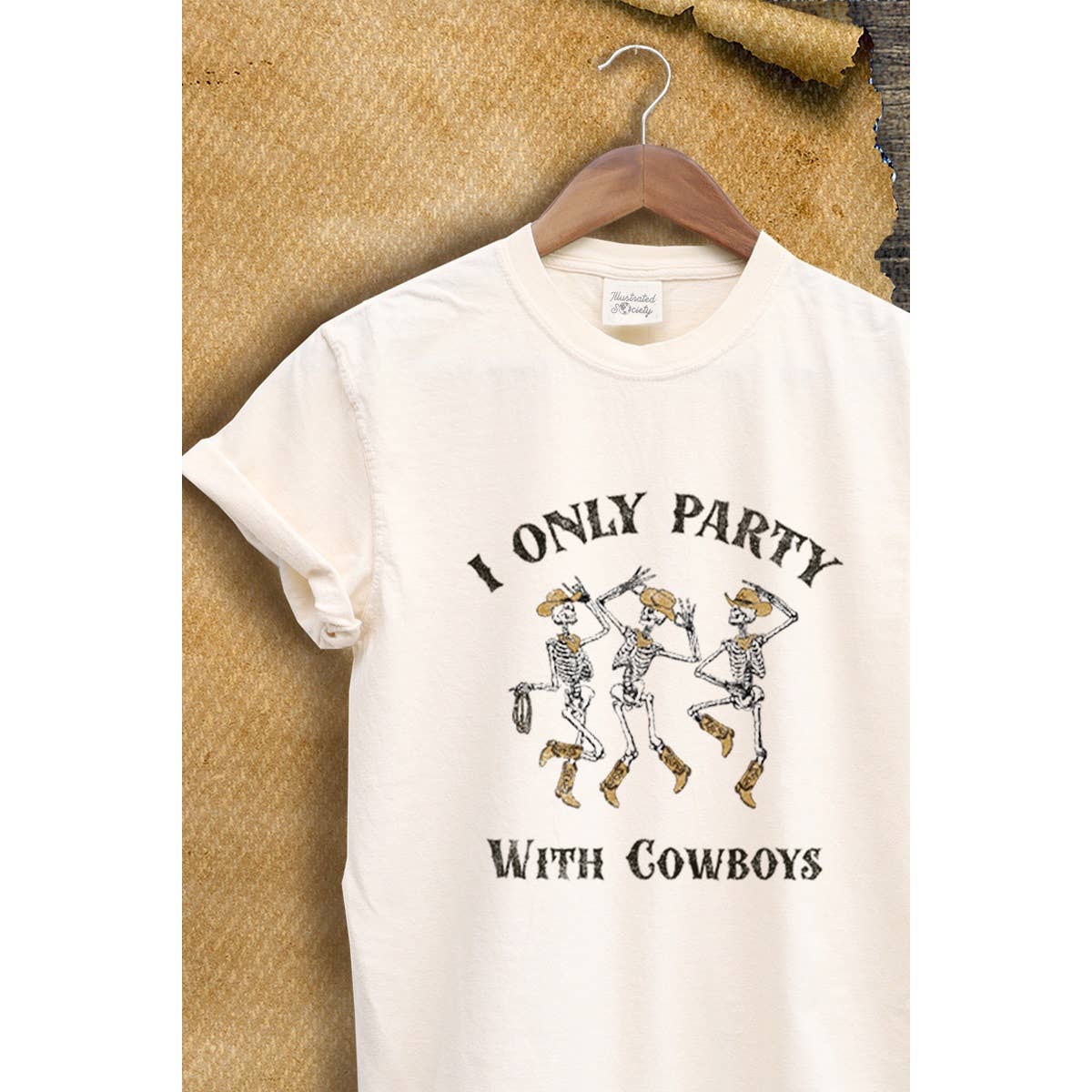 I Only Party with Cowboys Vintage  Graphic Tee Hoodie, Sweatshirt | PodTeesHub.com
