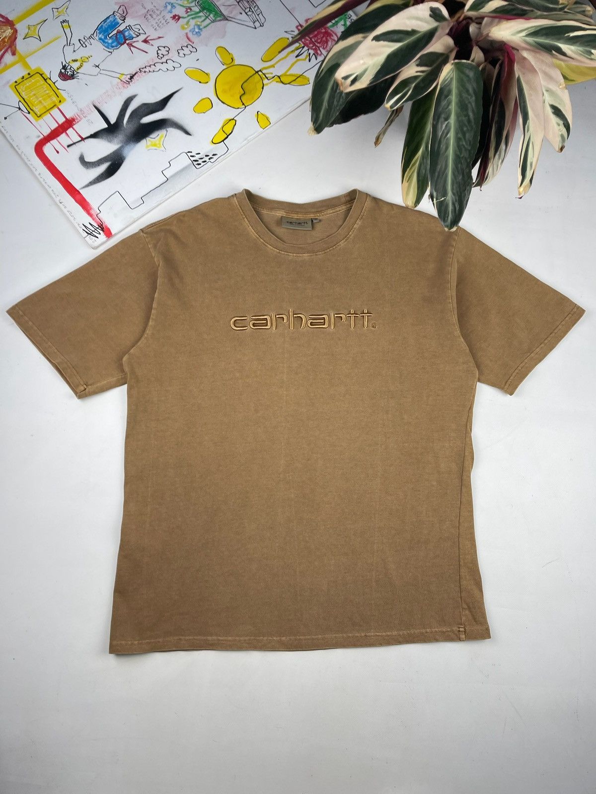 Vintage Carhartt Embroidery T Shirt Big Logo Wip Work Feded Hoodie, Sweatshirt | PodTeesHub.com