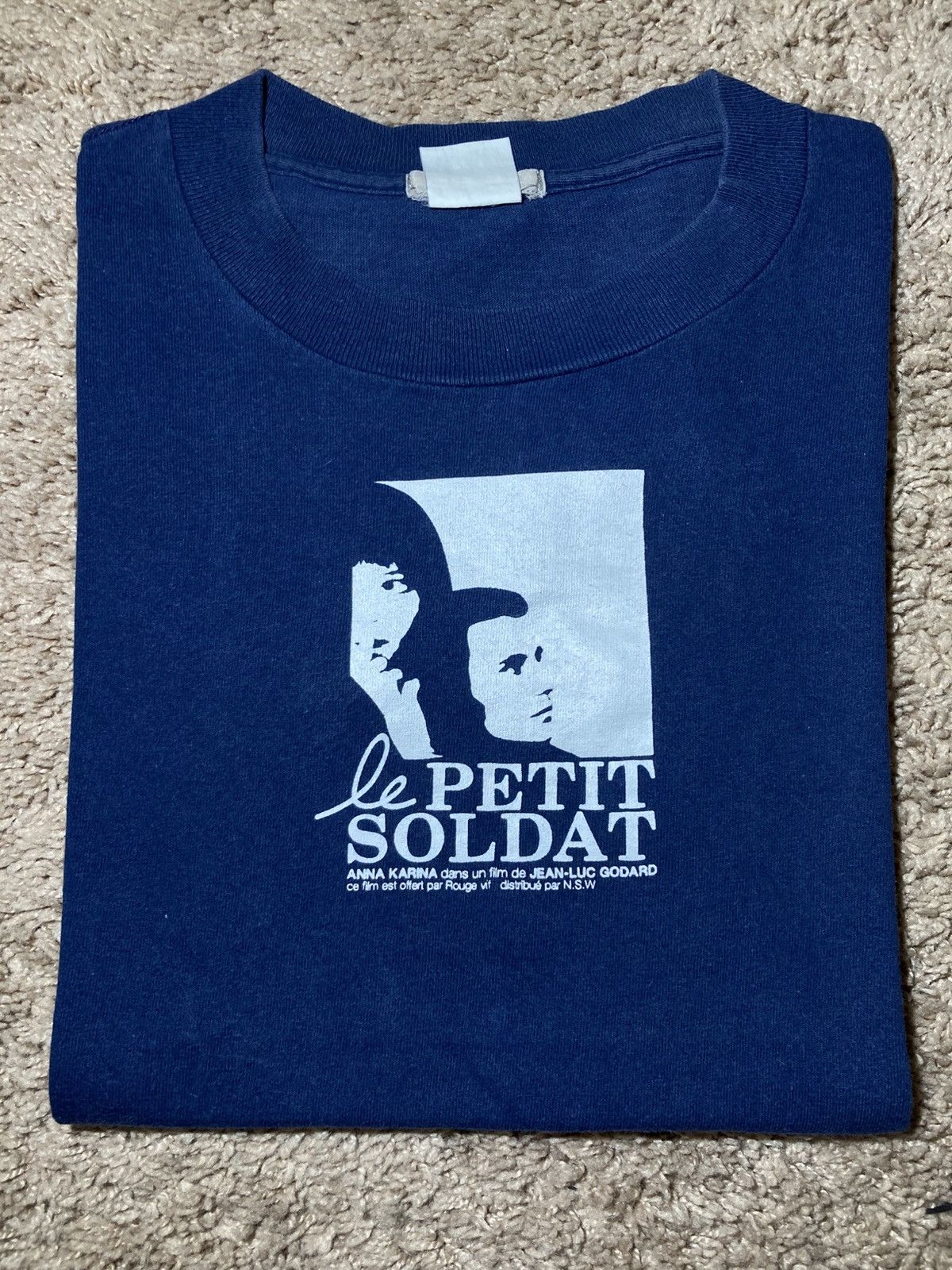 Japanese Brand 90s Jean Luc Godard Le Petit Soldad Film Navy Small T-Shirts, Hoodie, Sweatshirt