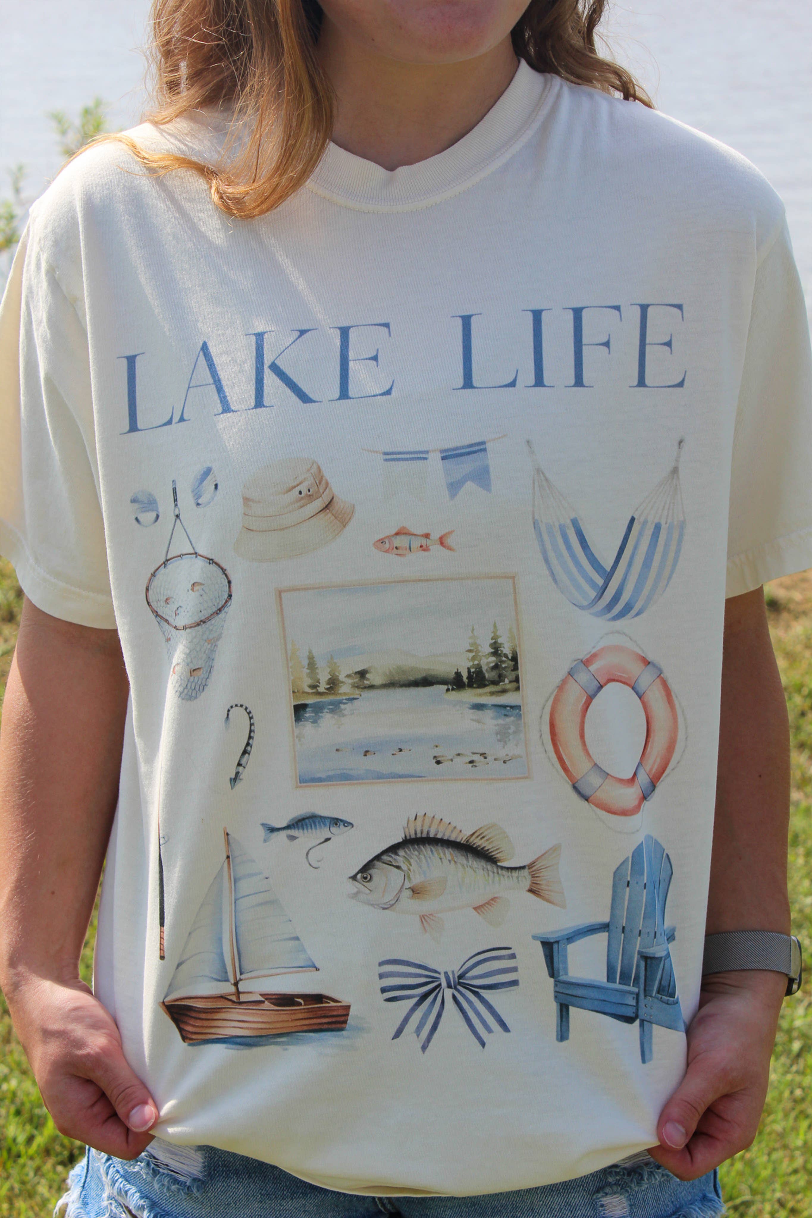 Lake Life Graphic Tee Hoodie, Sweatshirt | PodTeesHub.com