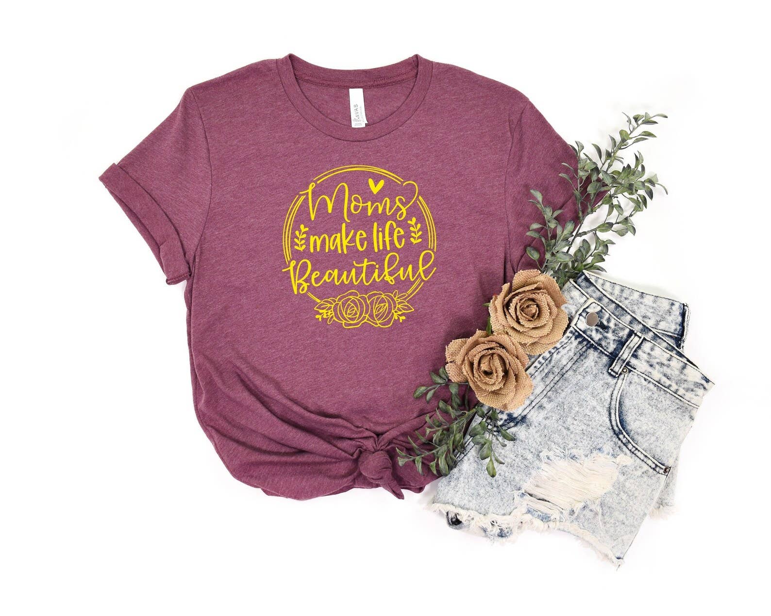 Moms Make Life Beautiful T-Shirt Hoodie, Sweatshirt | PodTeesHub.com